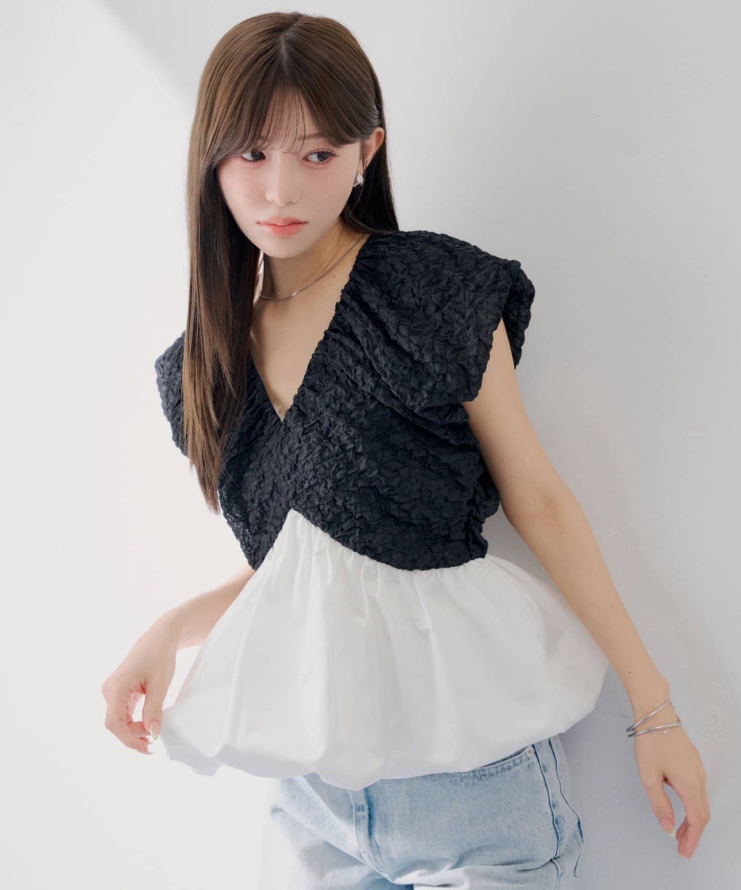 Chico(チコ) 【SALON by Chico】パフスリーブバルーンブラウス