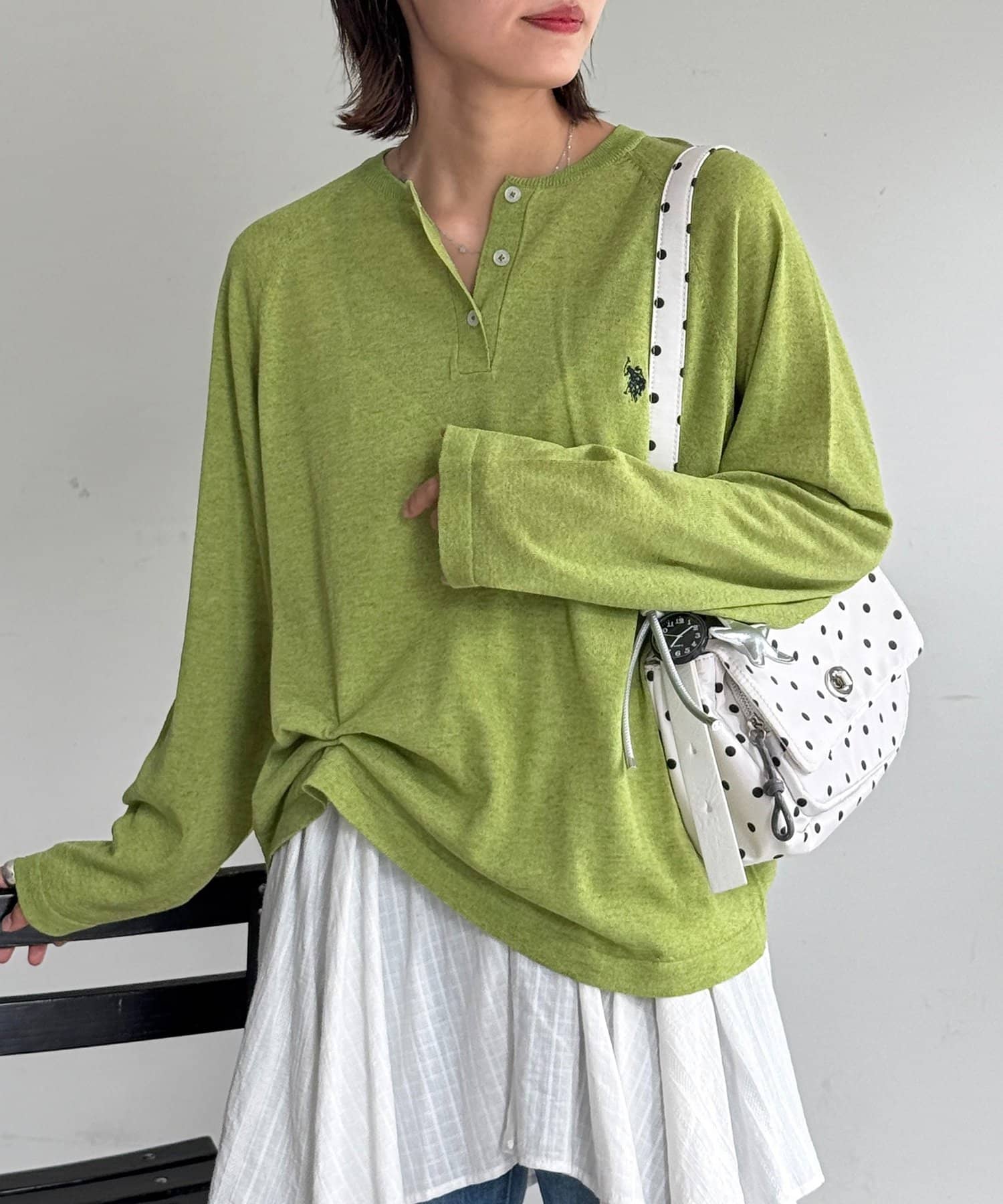 CPCM(シーピーシーエム) 【U.S. POLO ASSN.】麻混ヘンリーニット