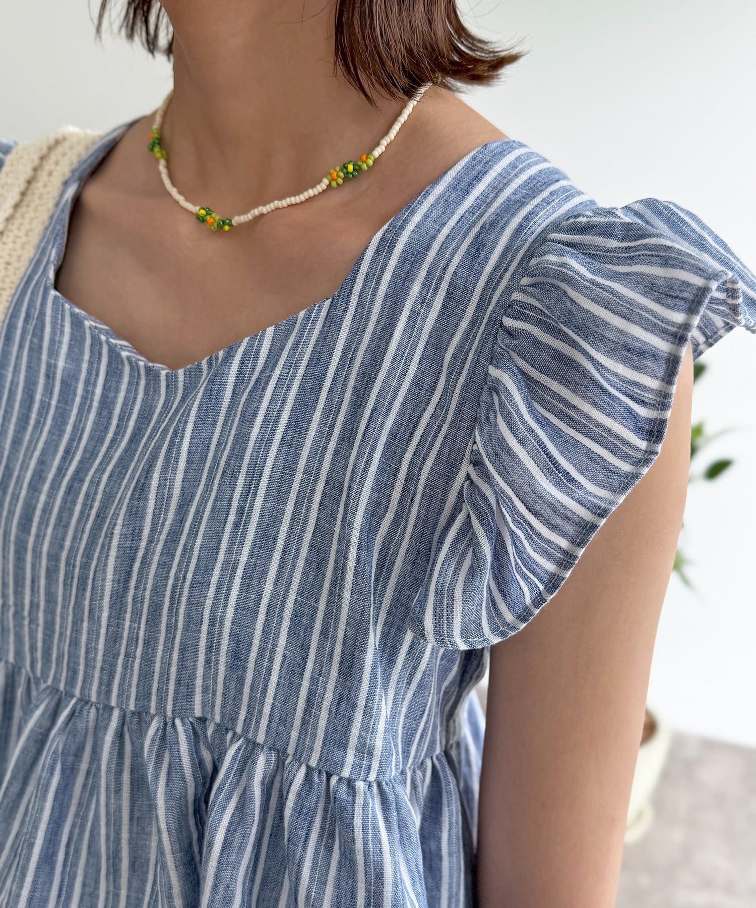 CPCM(シーピーシーエム) 麻混ビスチェセットアップ