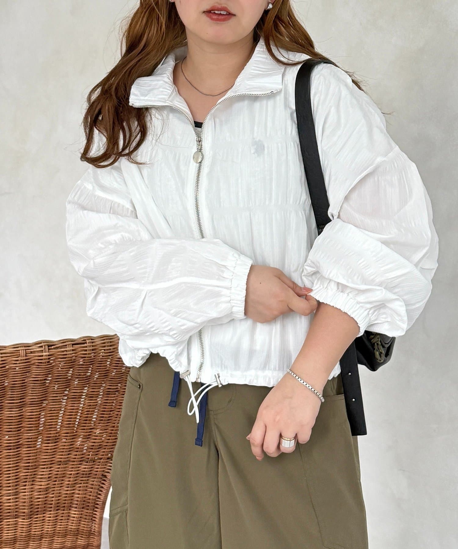 CPCM(シーピーシーエム) 段々シャーリングブルゾン