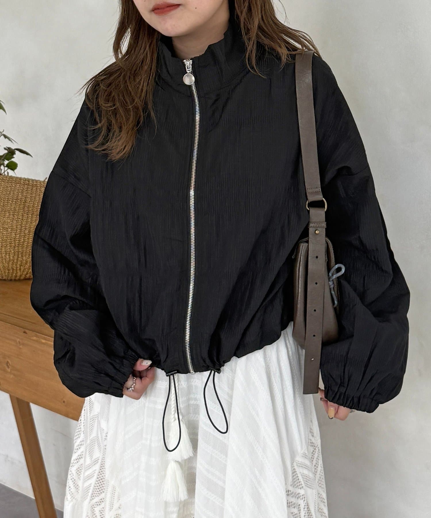 CPCM(シーピーシーエム) 段々シャーリングブルゾン