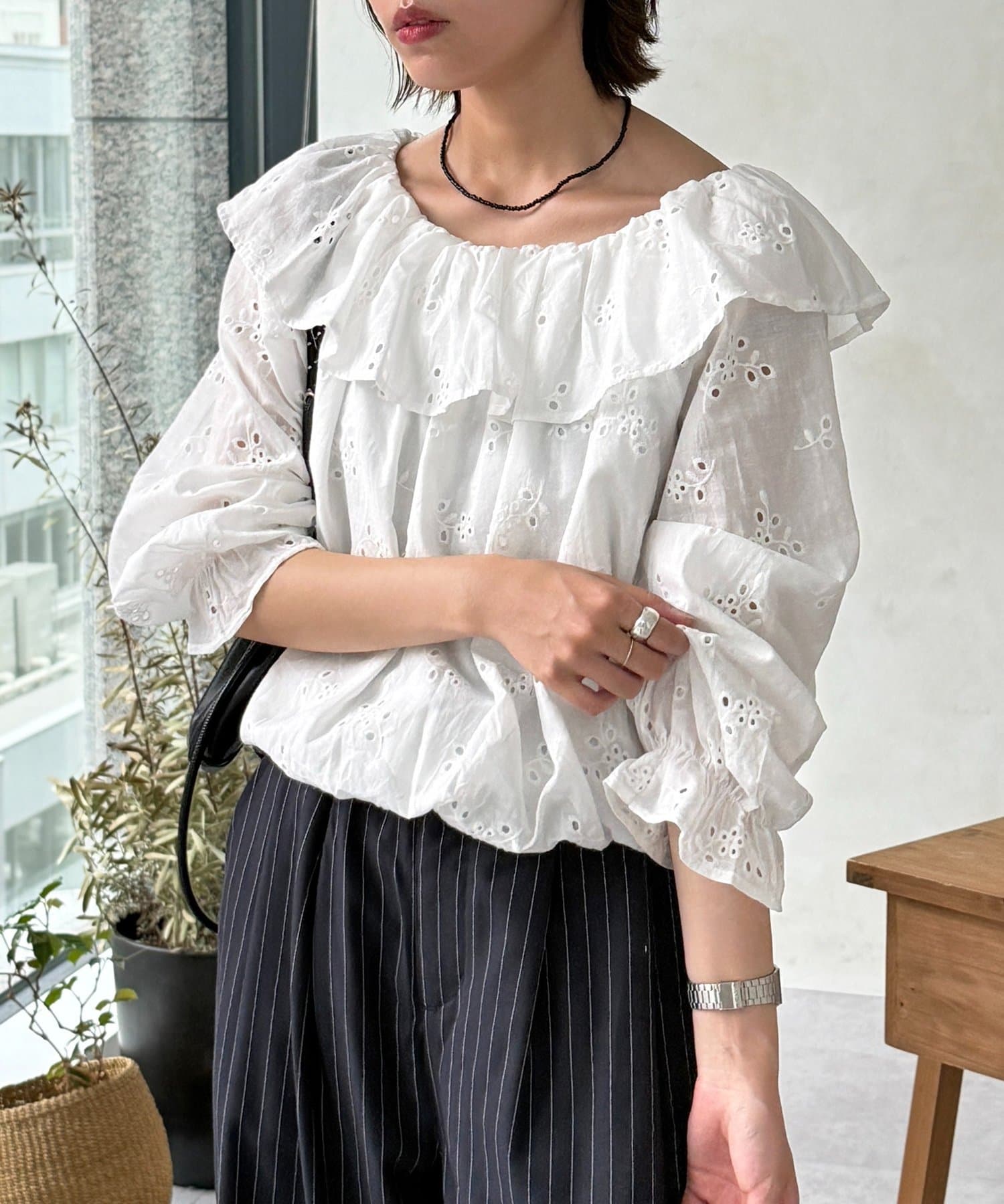 CPCM(シーピーシーエム) フリルバルーンブラウス