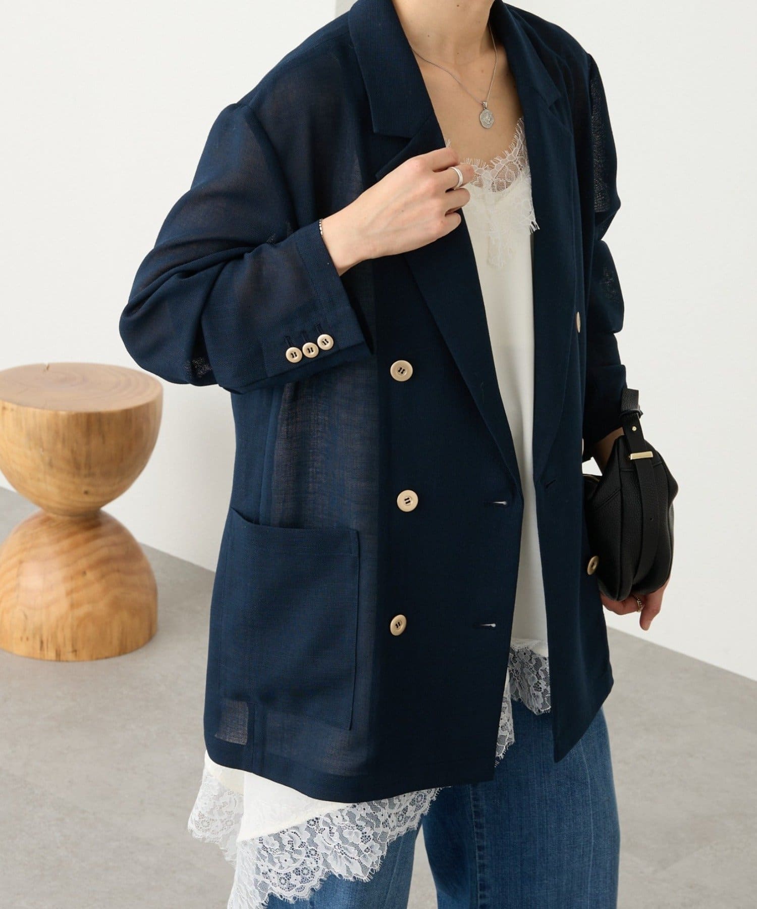 RIVE DROITE(リヴドロワ) 予約【日除け・冷房避けに】リネンライクメッシュジャケット