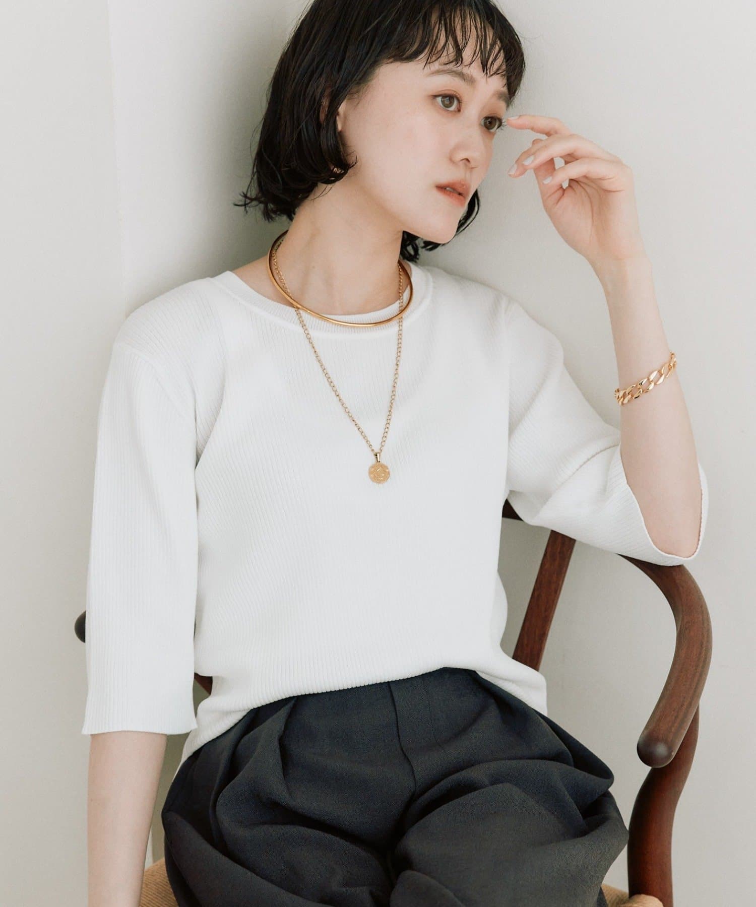 RIVE DROITE(リヴドロワ) 予約【ストレッチ性抜群】VIS/NYゴブソデリブニット