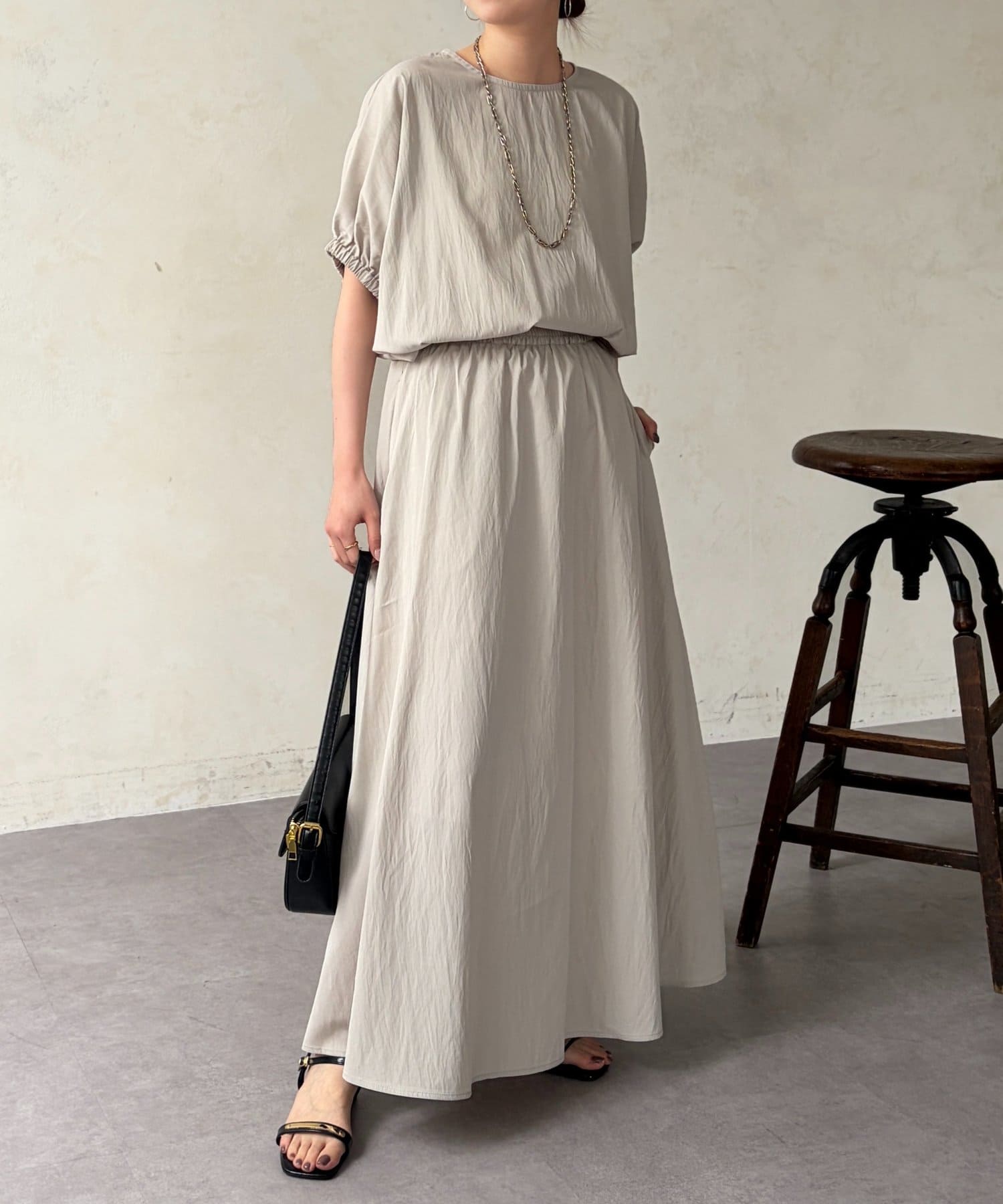 Chez toi(シェトワ) バルーンブラウス×スカートSET