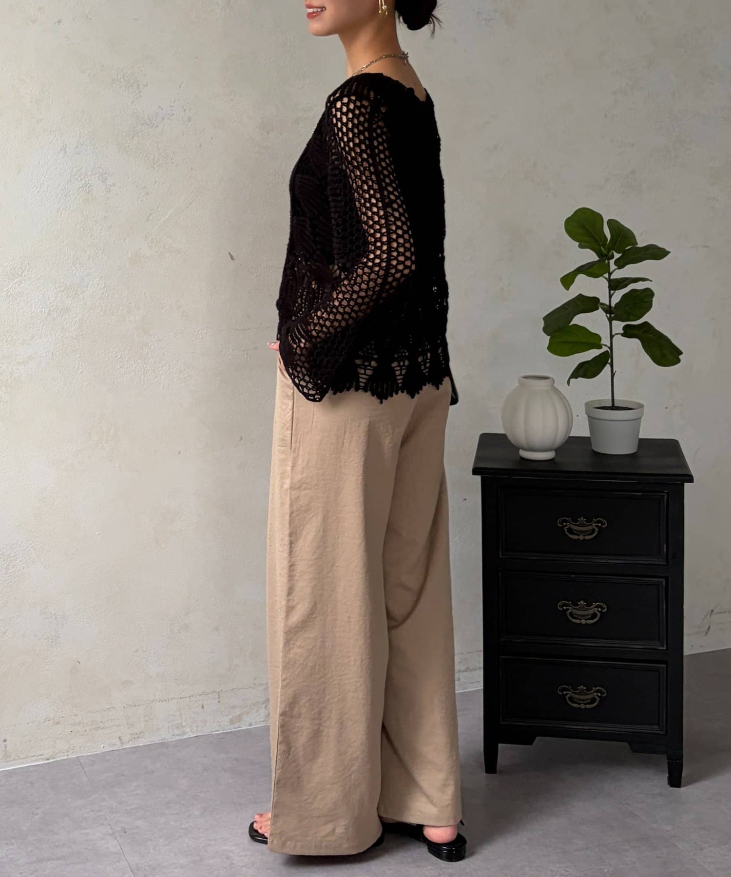 Chez toi(シェトワ) カギ針ニットプルオーバー