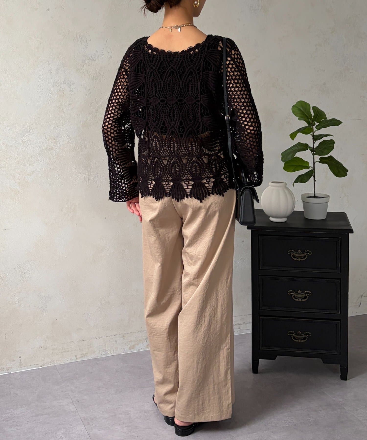 Chez toi(シェトワ) カギ針ニットプルオーバー