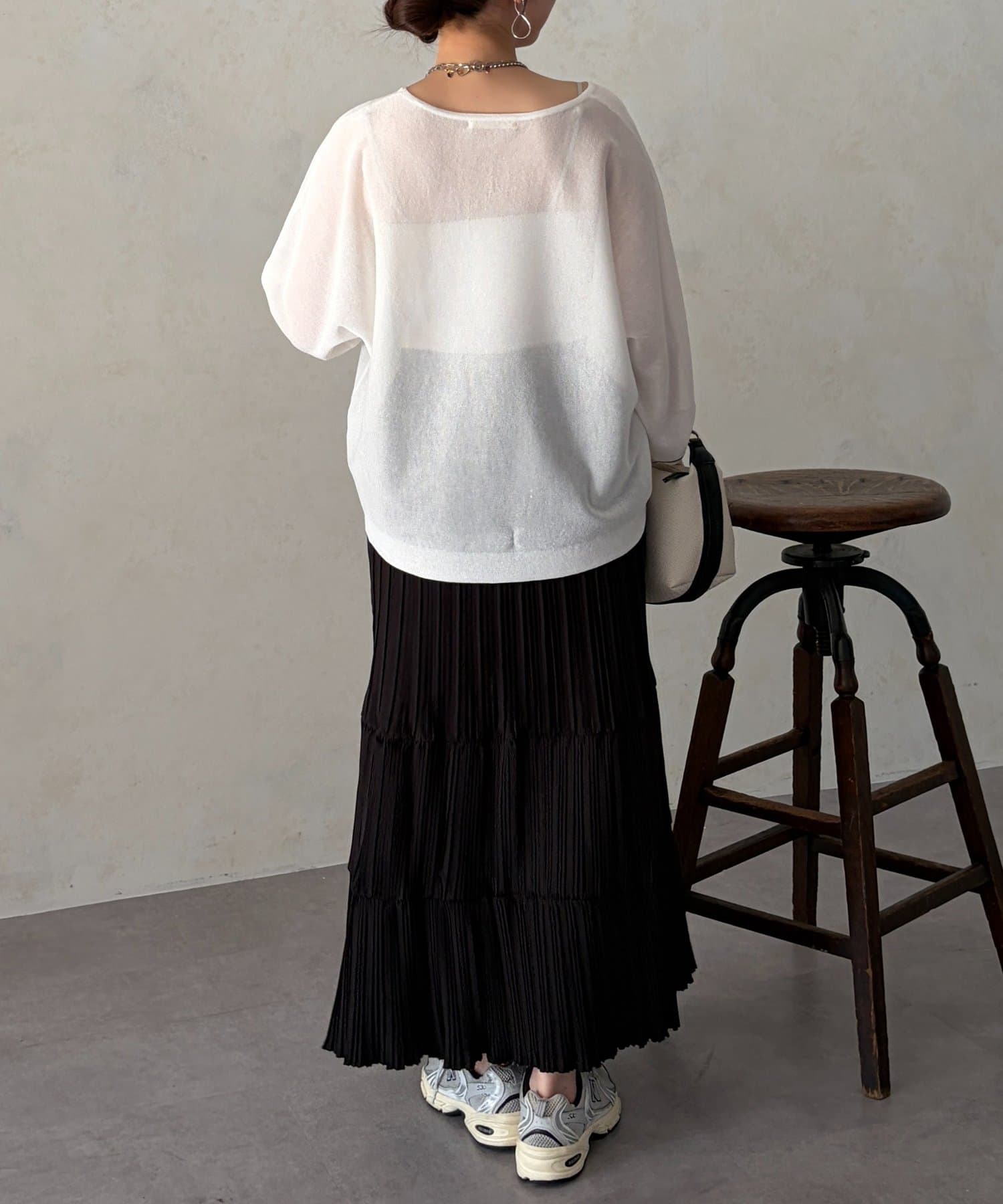 Chez toi(シェトワ) プリーツ切替ティアードスカート