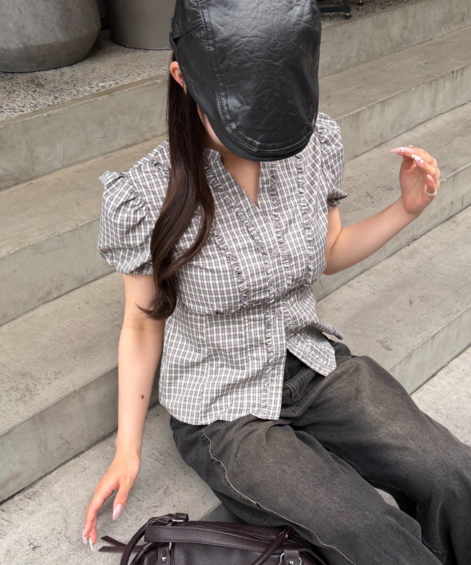 RAY CASSIN(レイカズン) 【5色展開 】スキッパーフリルシャツ