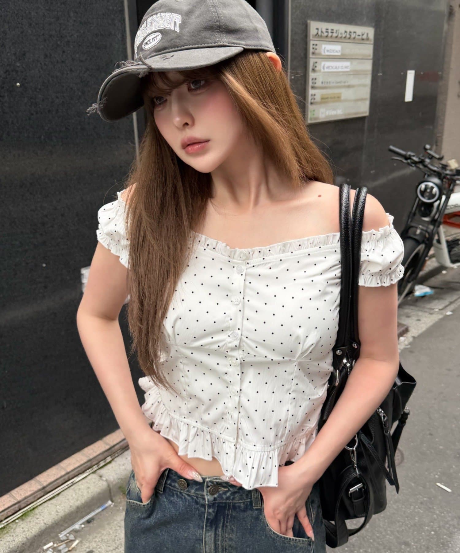 RAY CASSIN(レイカズン) 【無地 / ドット / チェック】コンパクトヘンリーネックブラウス