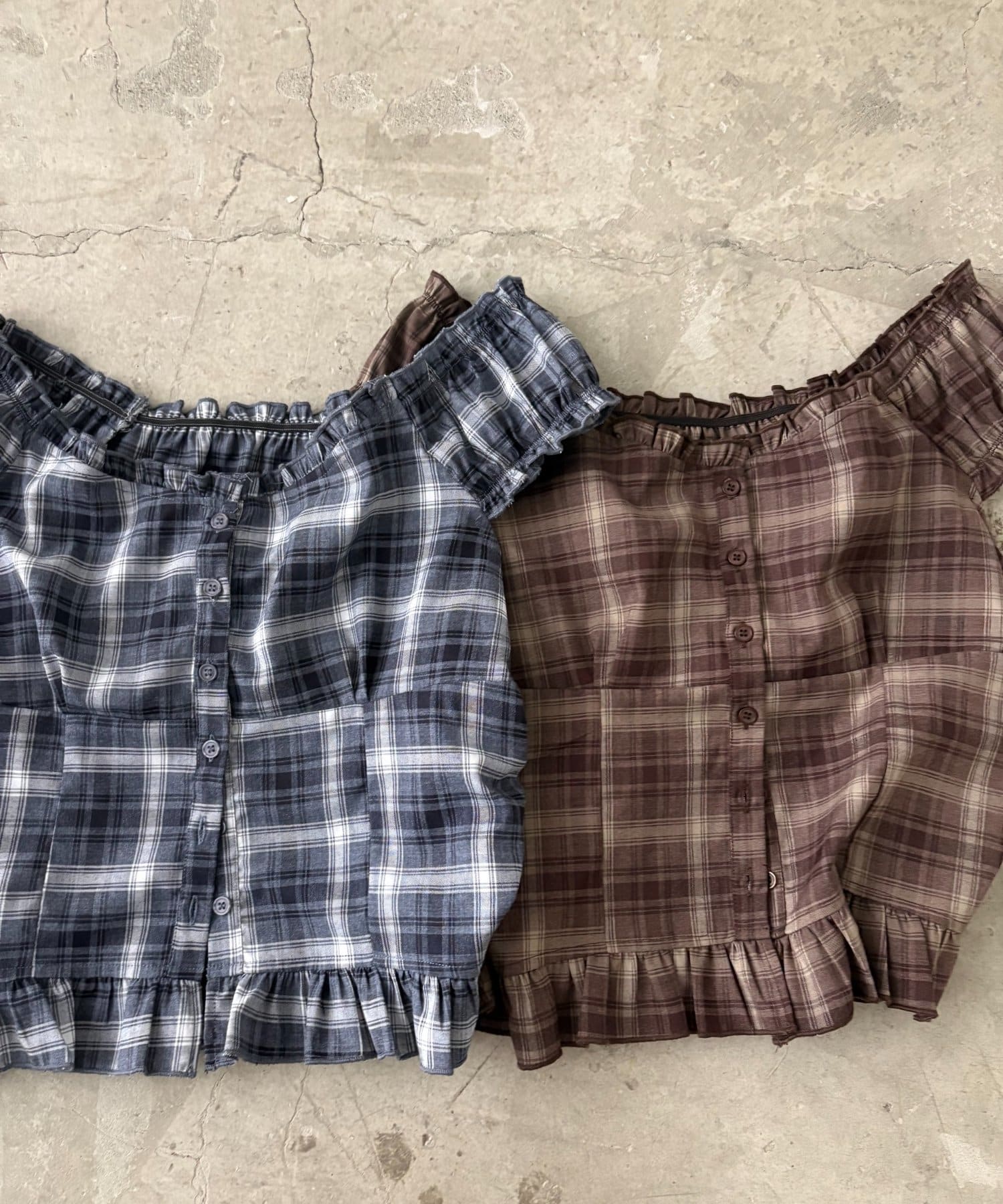 RAY CASSIN(レイカズン) 【無地 / ドット / チェック】コンパクトヘンリーネックブラウス