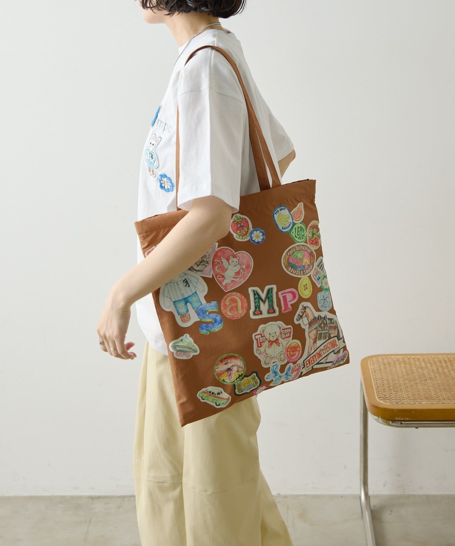 ear PAPILLONNER(イア パピヨネ) sampo×earコラボサブトートバッグ《B4サイズ対応》