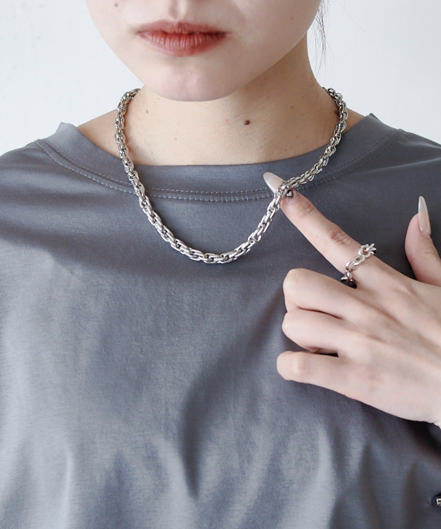 Lui's(ルイス) シルバーチェーンステンレスネックレス