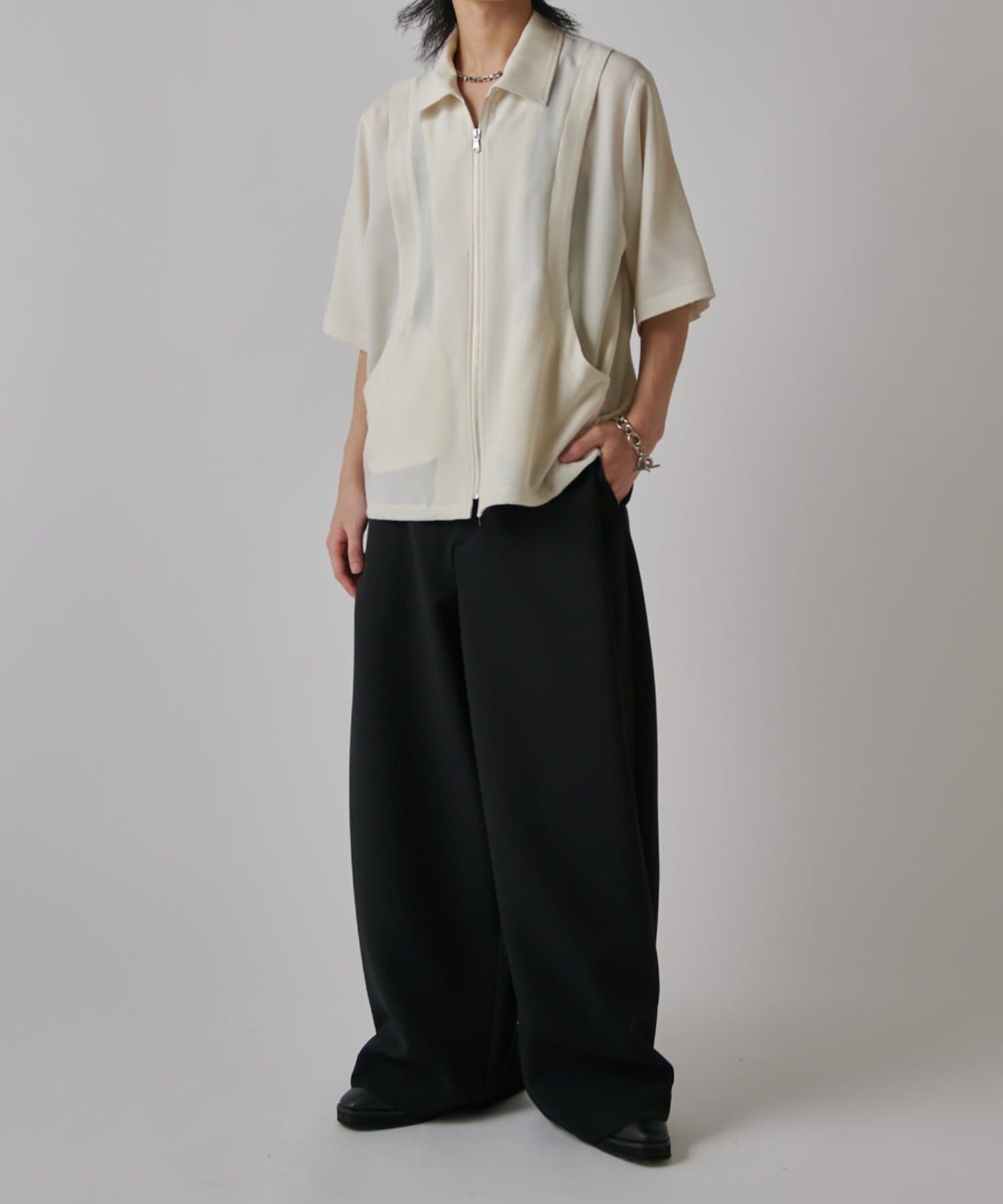 Lui's(ルイス) レイヤードジップ半袖シャツ