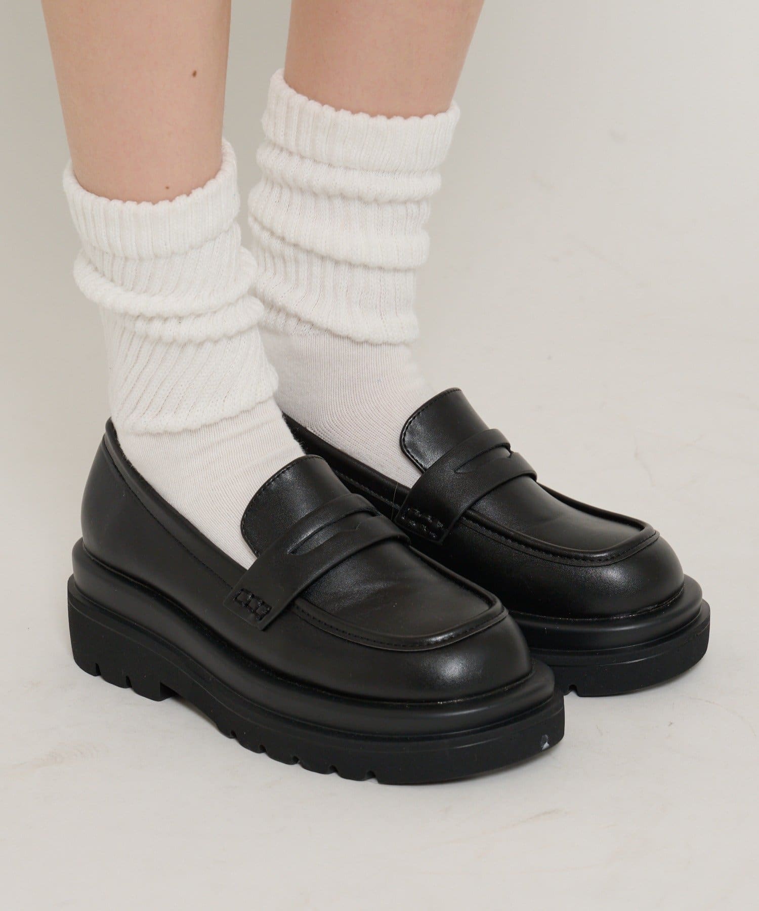 w closet(ダブルクローゼット) 【2サイズ展開】厚底スニーカーローファー