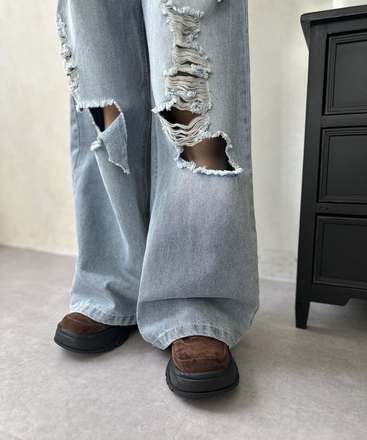 LOCUST(ローカスト) 【スタイルアップ】ダメージワイドパンツ