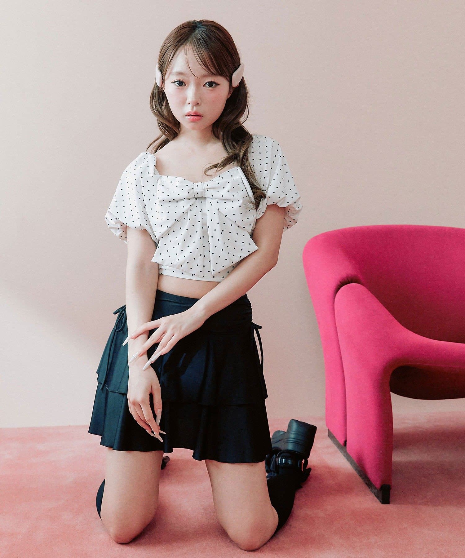 OLIVE des OLIVE(オリーブ デ オリーブ) 胸リボンswimwear