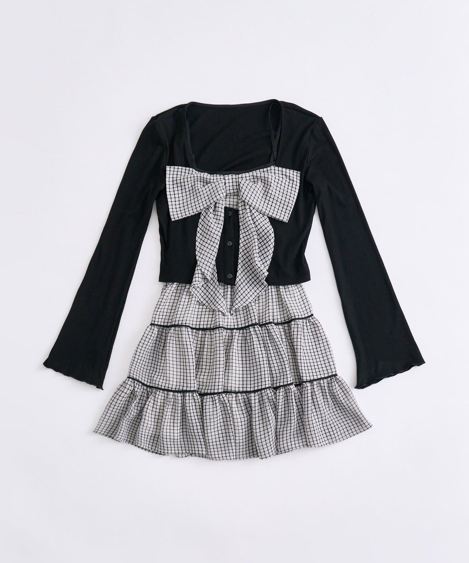 OLIVE des OLIVE(オリーブ デ オリーブ) Piqniqueリボンセットワンピ