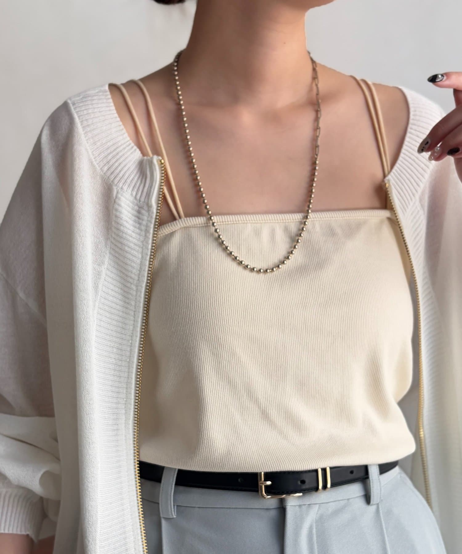 Chez toi(シェトワ) カップ付きテレコキャミ