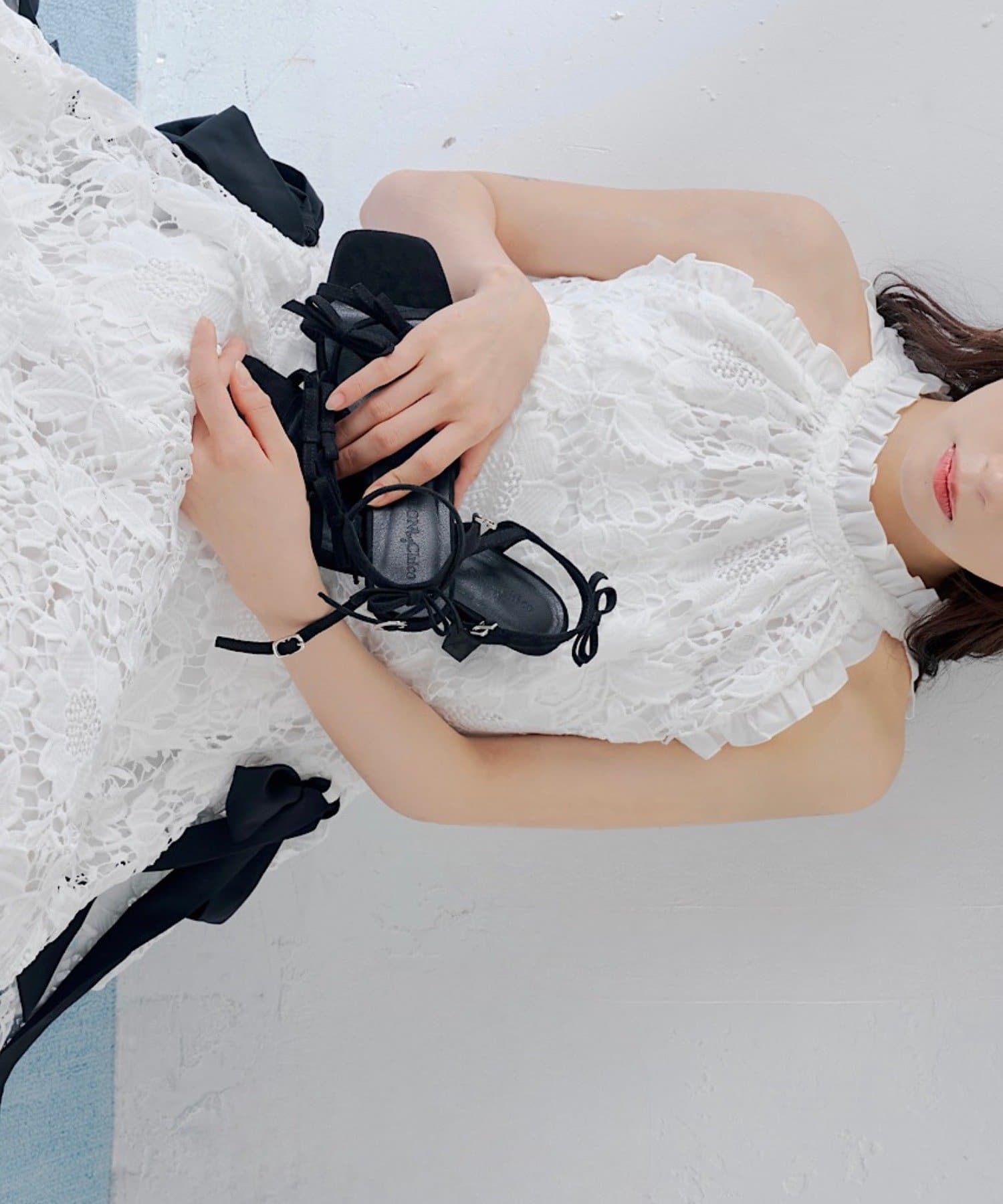 Chico(チコ) 4/9(木)0:00販売【SALON by Chico】ランダムリボンミュールサンダル