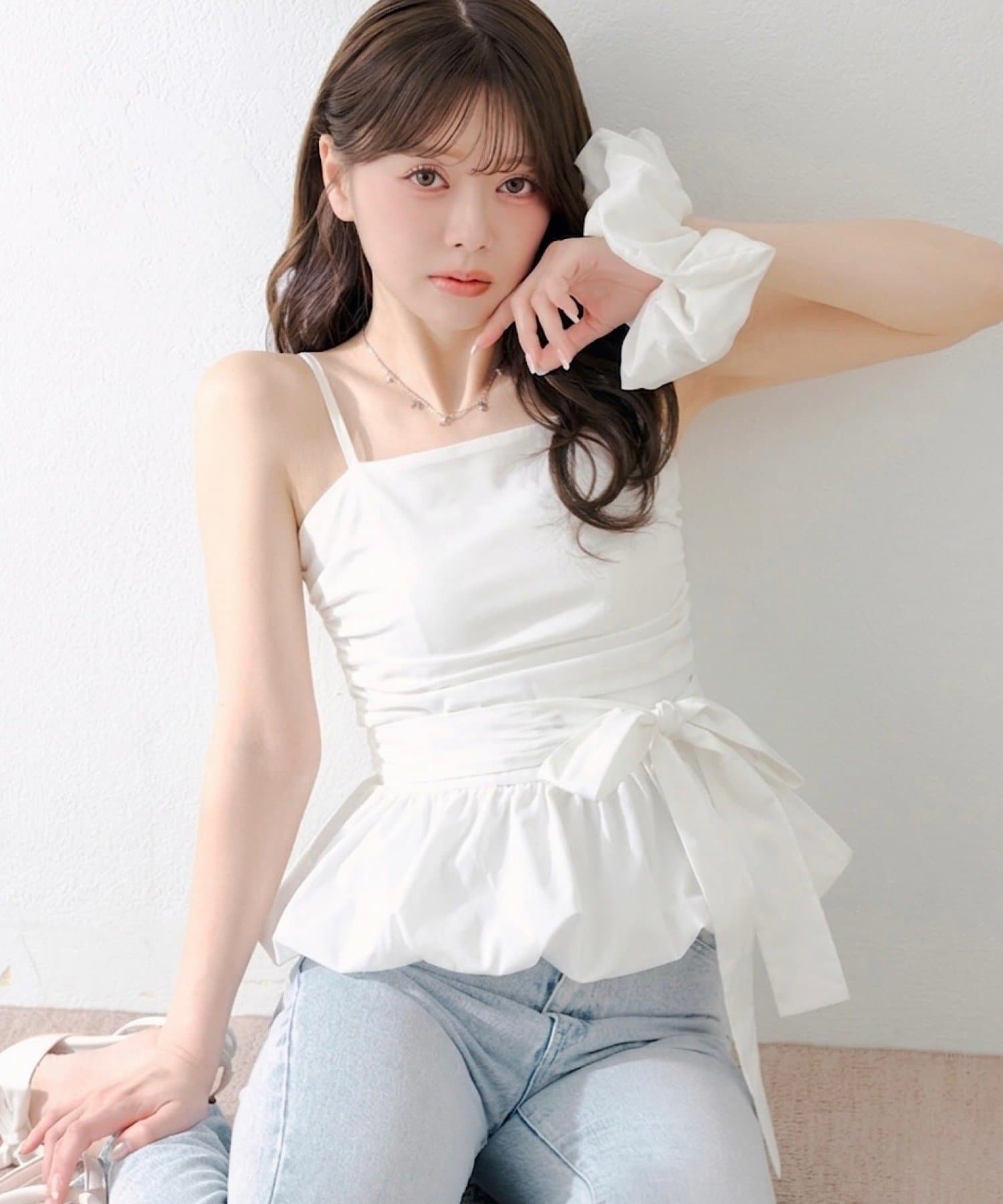 Chico(チコ) バルーンペプラムトップス+シュシュセット