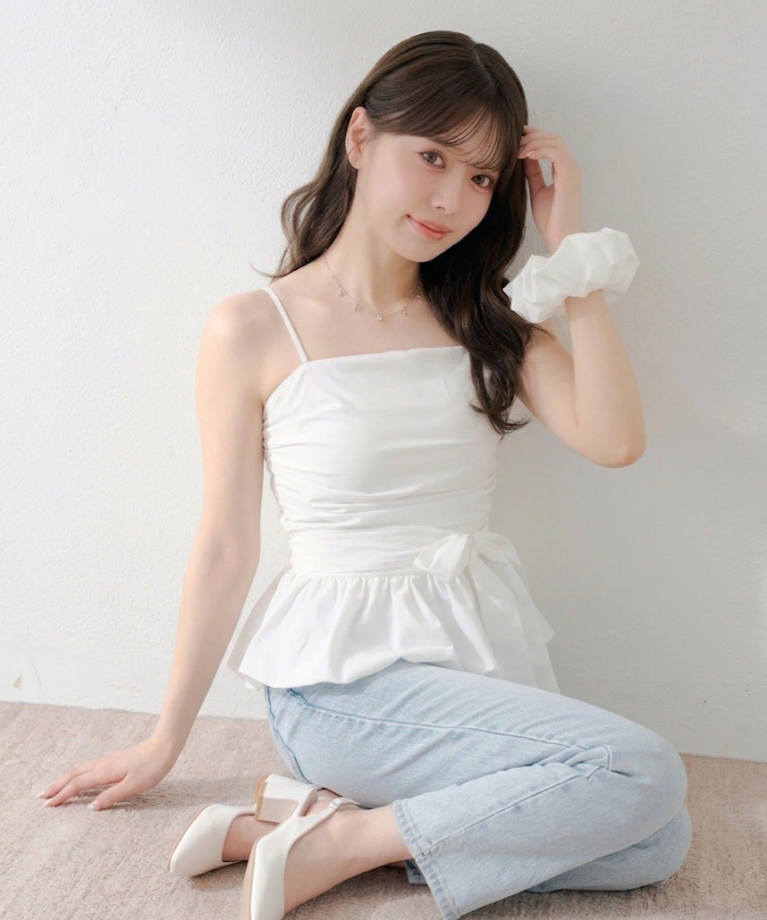 Chico(チコ) バルーンペプラムトップス+シュシュセット