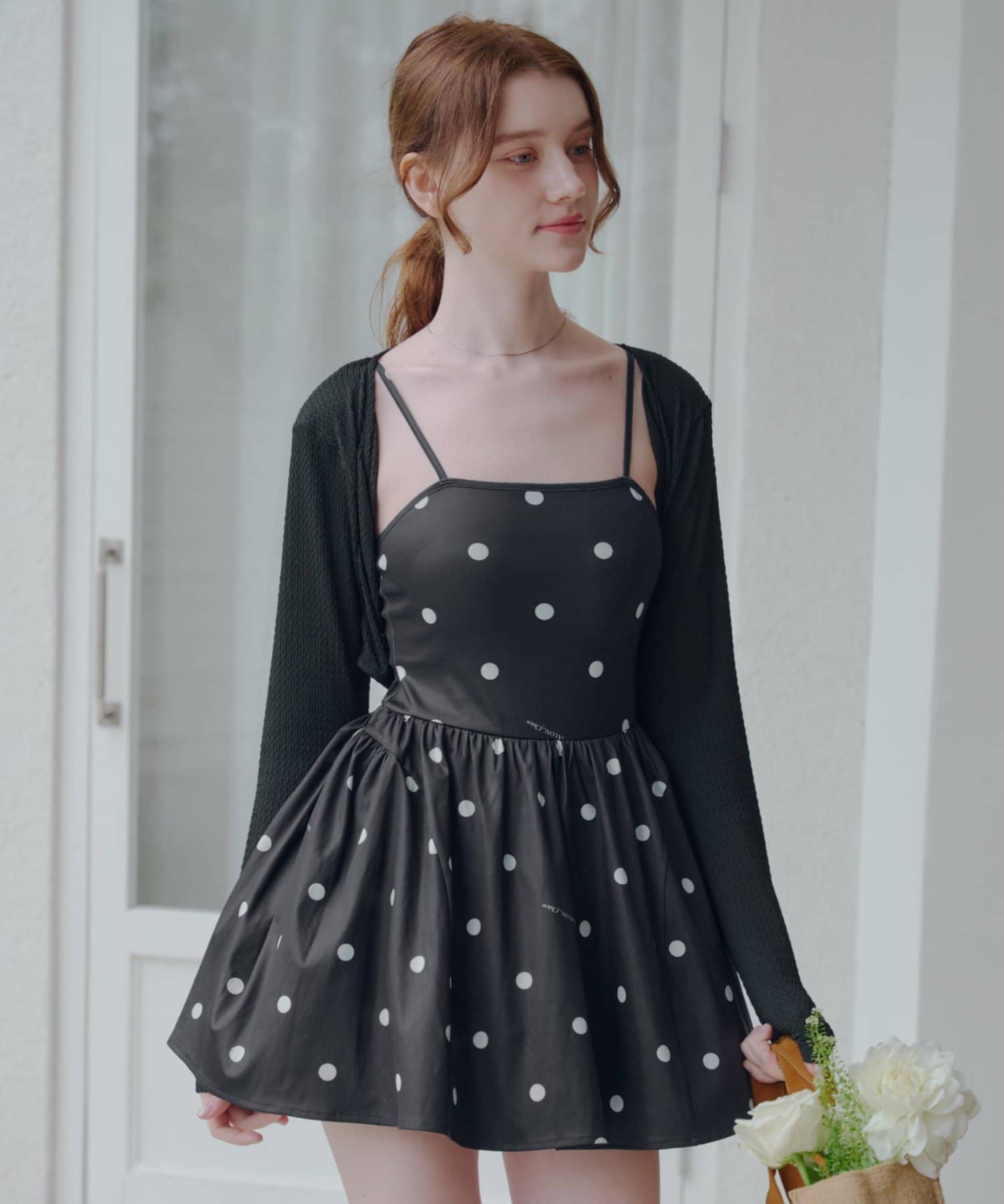 Chico(チコ) 水着/SET ITEM【SALON by Chico】リボンボレロカーデ+フレアワンピースセット