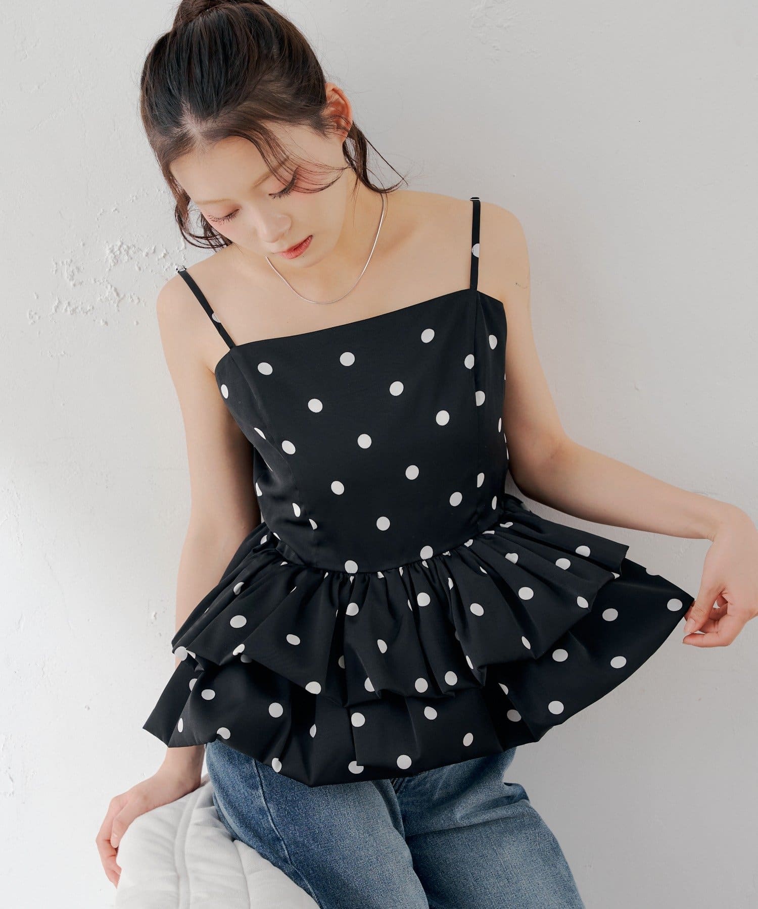 Chico(チコ) ティアードバルーンペプラムブラウス