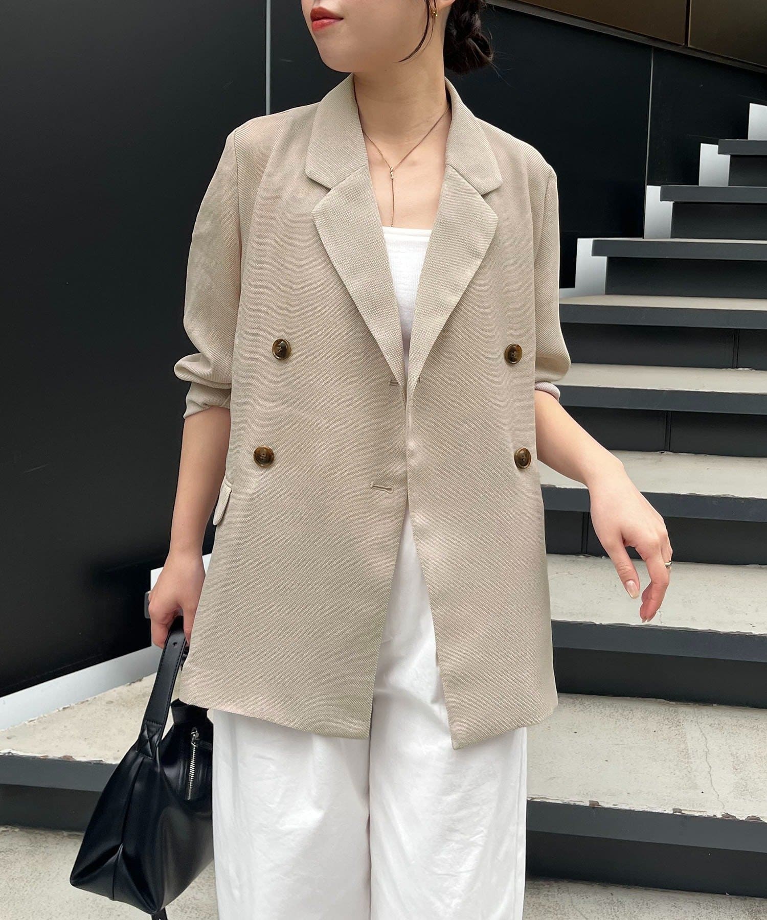 CAPRICIEUX LE'MAGE(カプリシュレマージュ) 【夏まで使える】シアーWジャケット