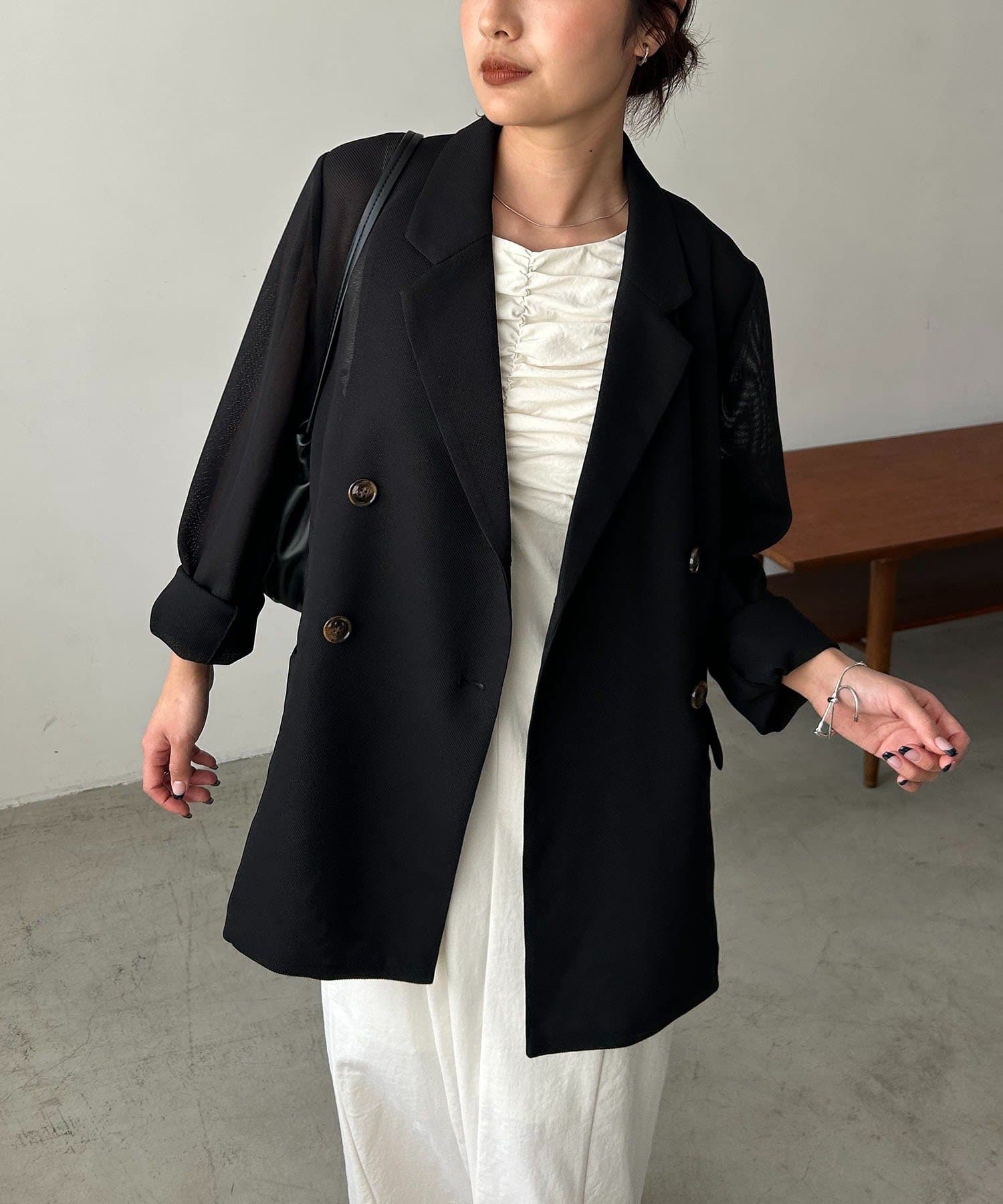 CAPRICIEUX LE'MAGE(カプリシュレマージュ) 【夏まで使える】シアーWジャケット