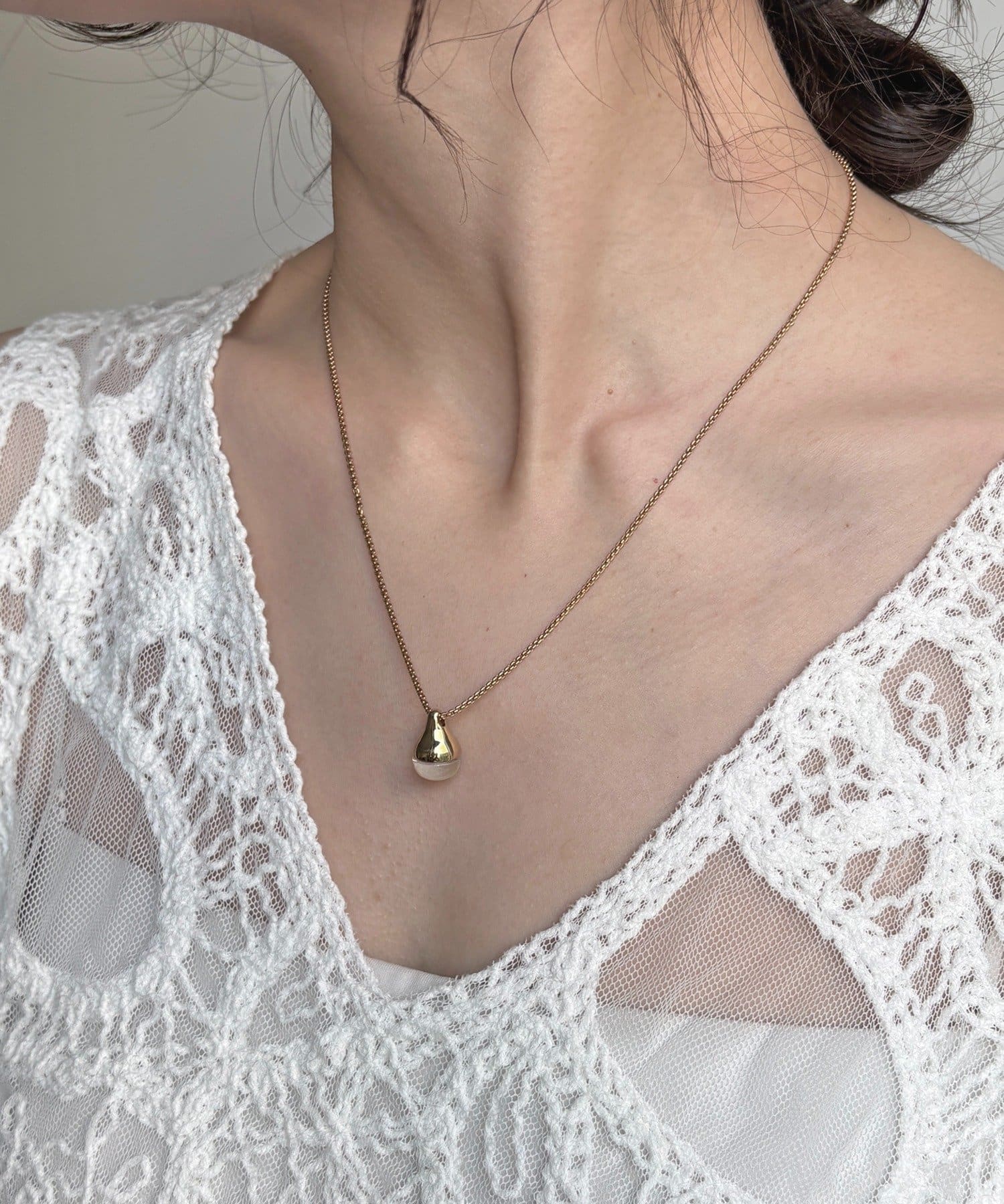 DOUDOU(ドゥドゥ) 1粒シズクネックレス