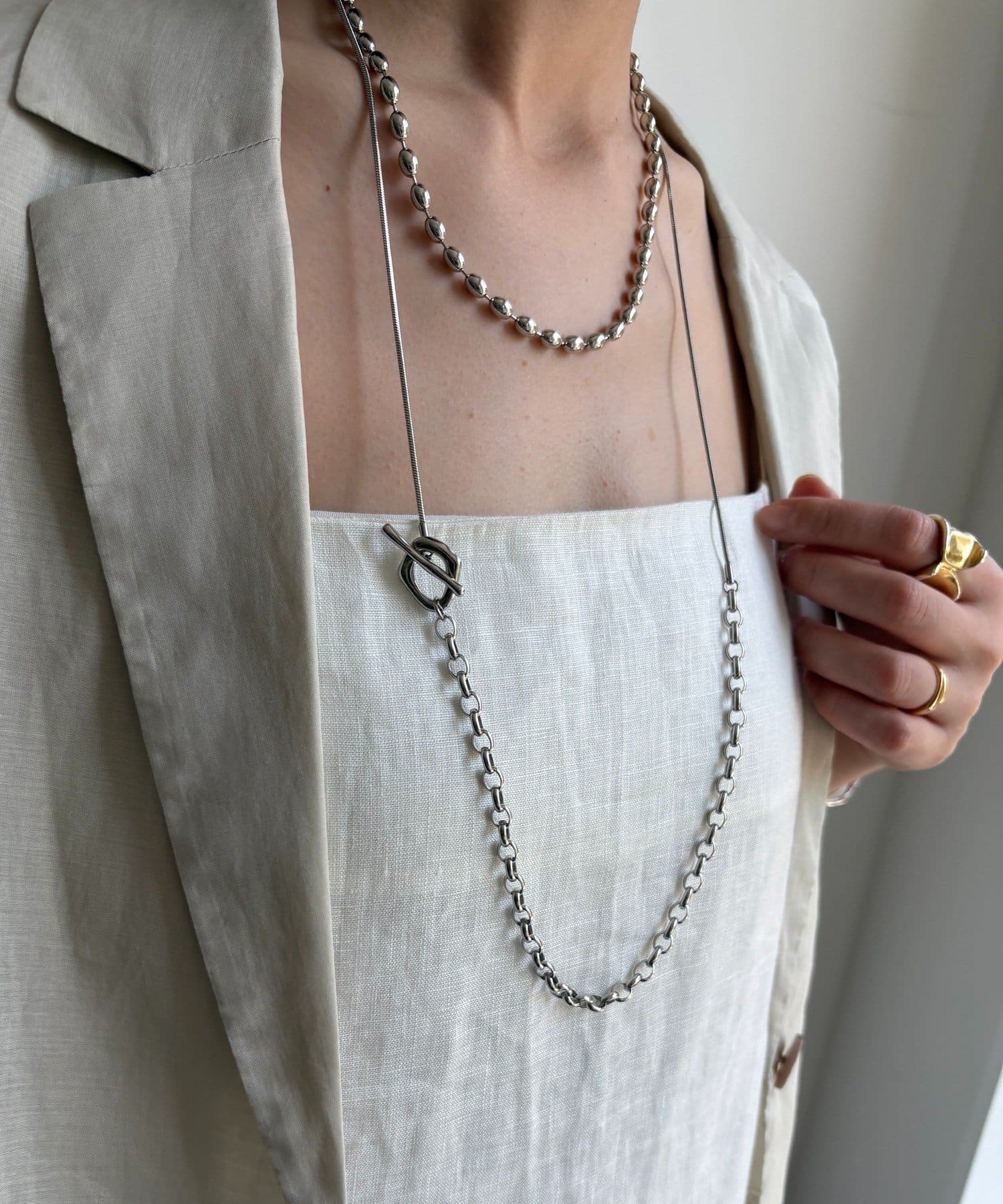 DOUDOU(ドゥドゥ) チェーン切替スライダーネックレス