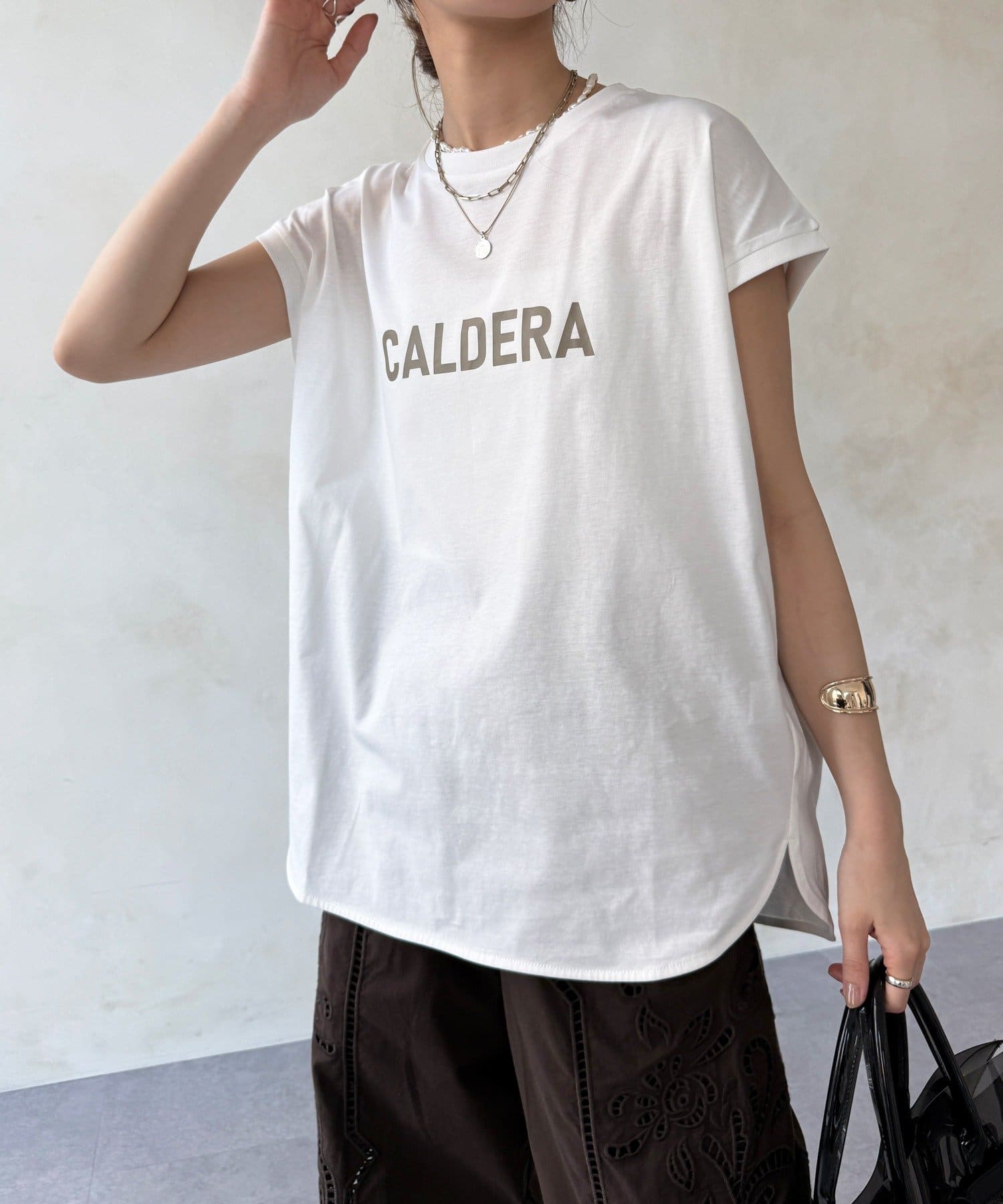 DOUDOU(ドゥドゥ) 【WEB限定】前後ロゴフレンチスリーブTEE