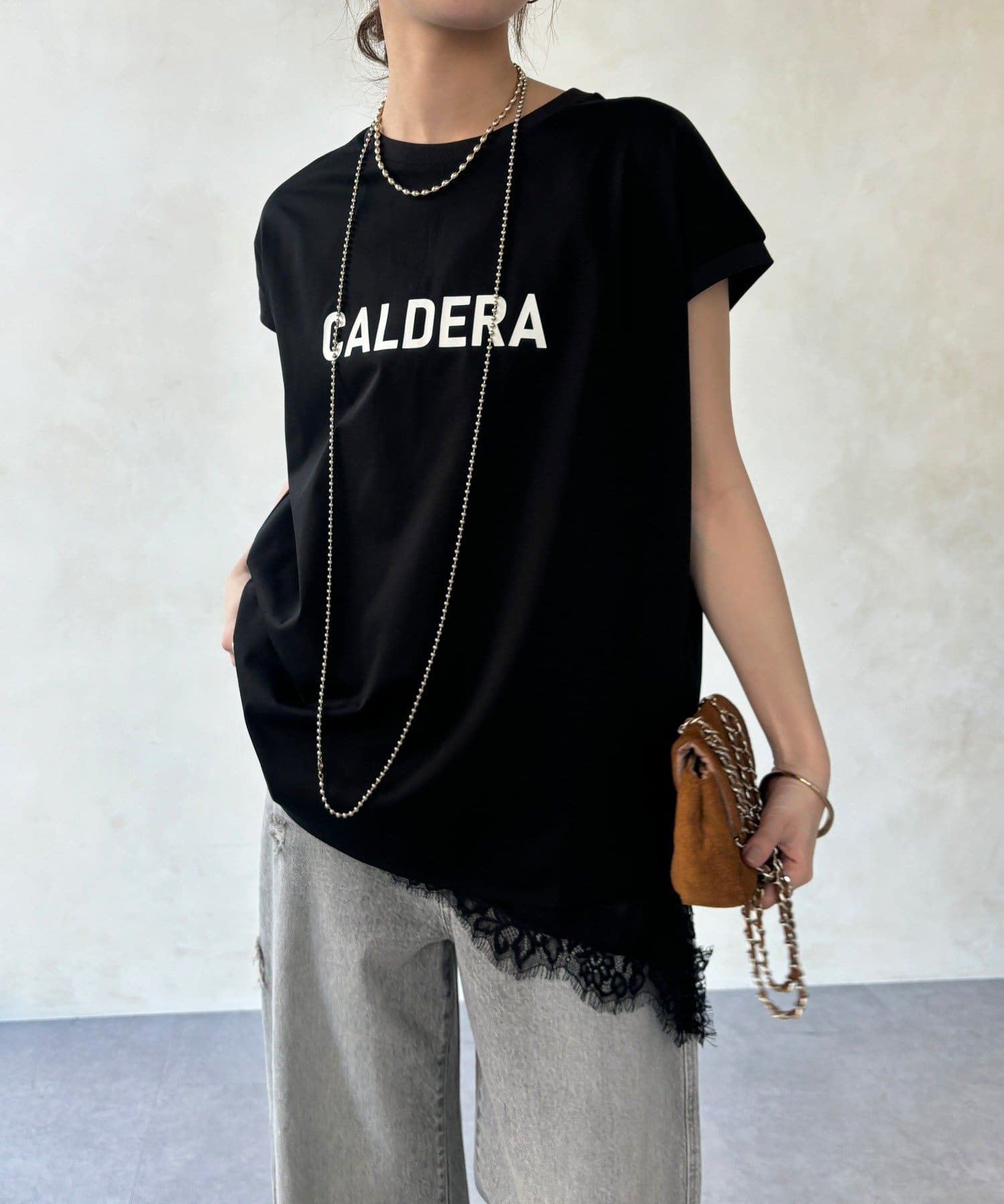 DOUDOU(ドゥドゥ) 【WEB限定】前後ロゴフレンチスリーブTEE