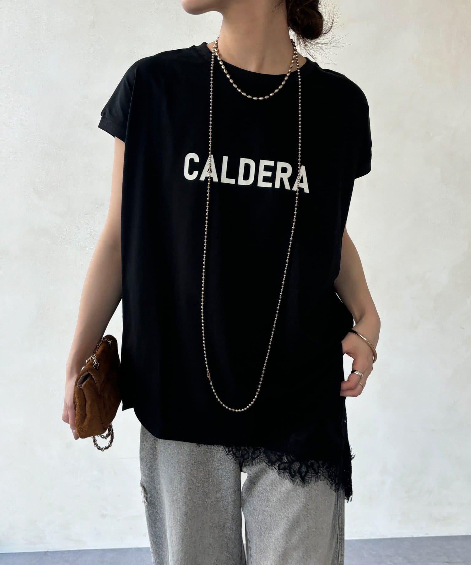 DOUDOU(ドゥドゥ) 【WEB限定】前後ロゴフレンチスリーブTEE