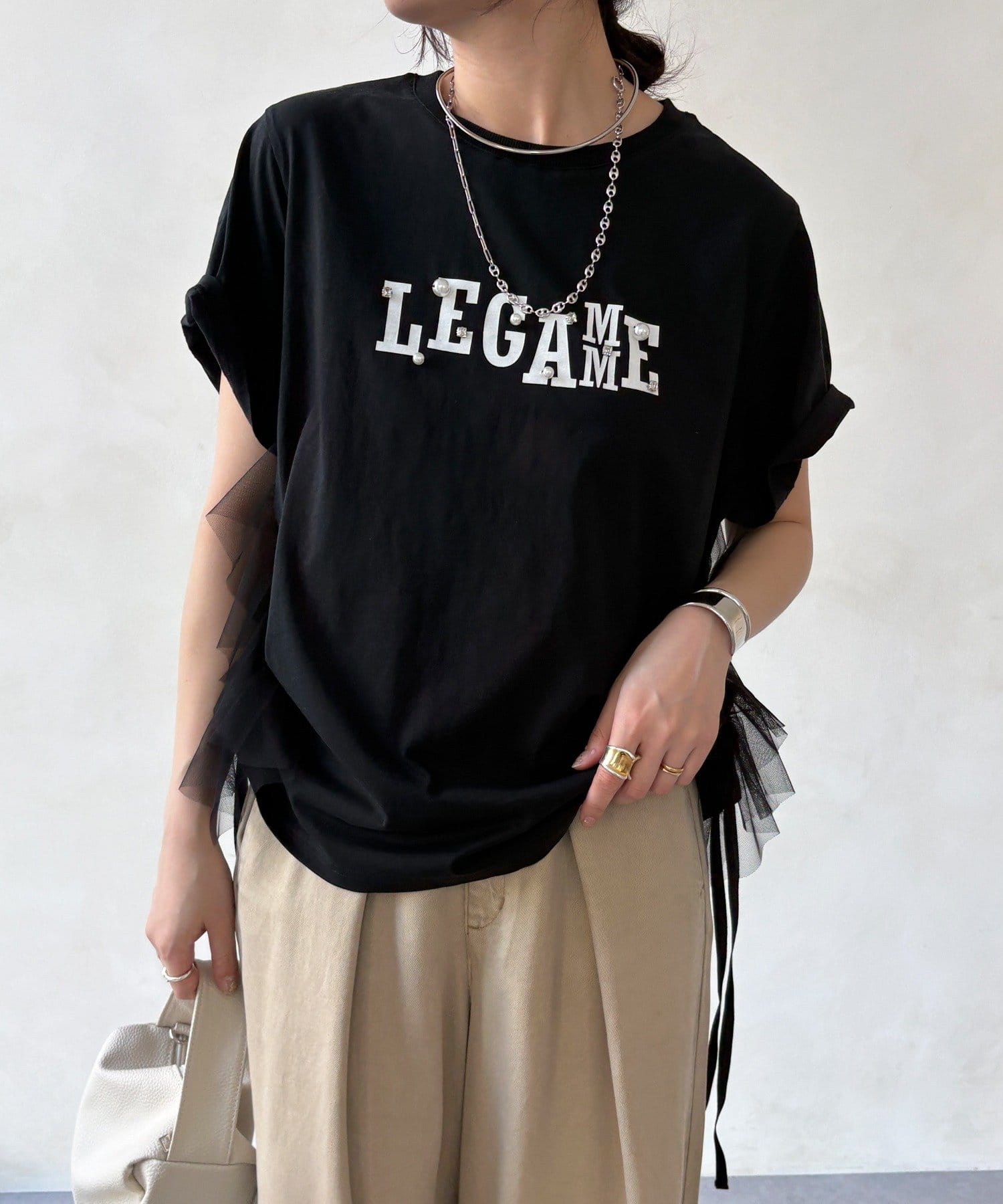 DOUDOU(ドゥドゥ) 【WEB限定】ビジューロゴTEE