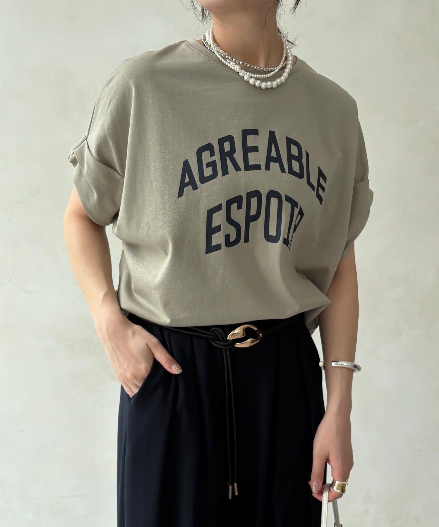 DOUDOU(ドゥドゥ) 【WEB限定】AGREABLEロゴTEE