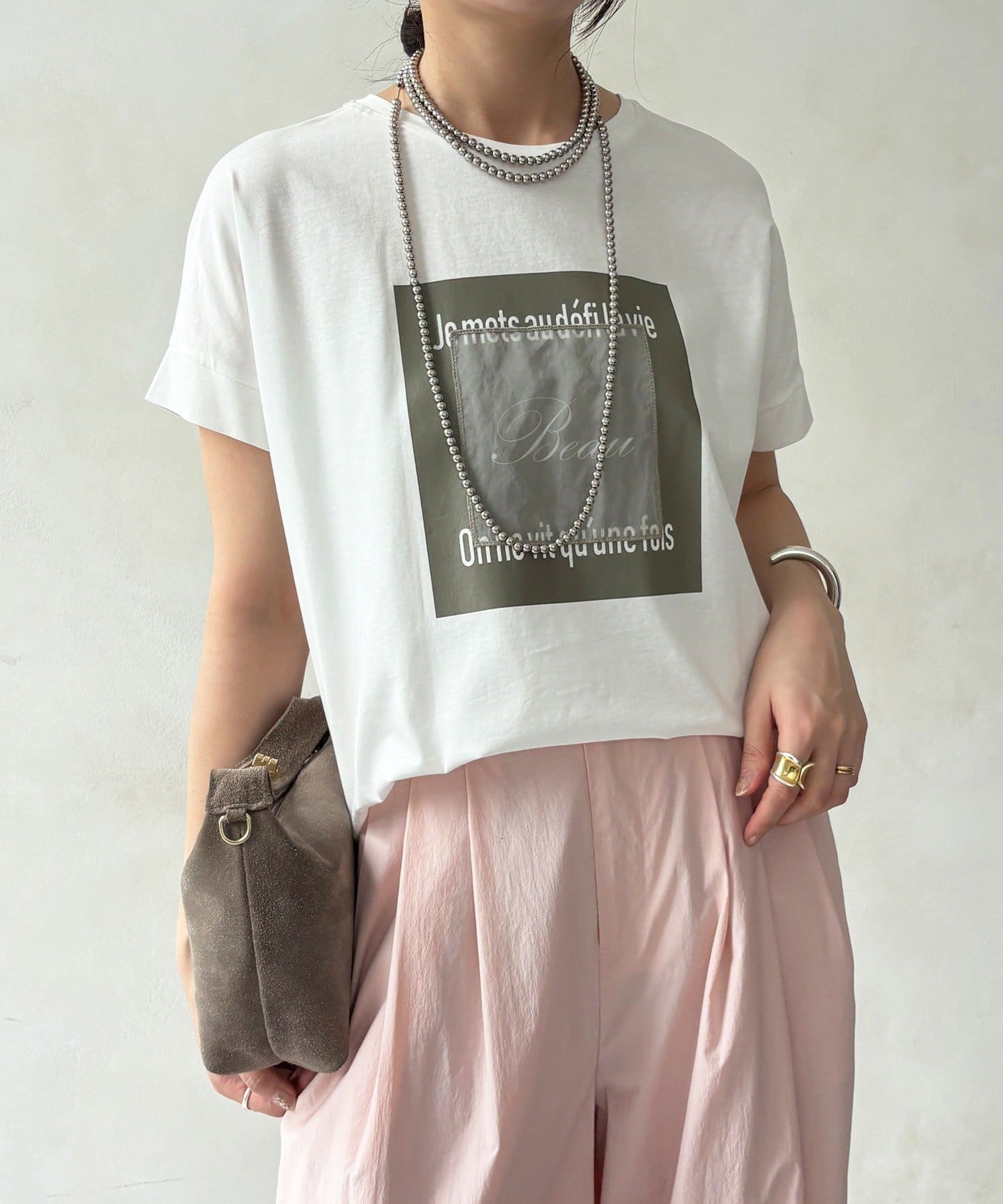 DOUDOU(ドゥドゥ) 【WEB限定】BeauオーガンジーロゴTEE