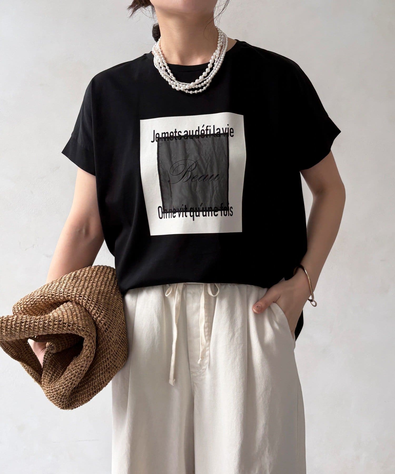 DOUDOU(ドゥドゥ) 【WEB限定】BeauオーガンジーロゴTEE