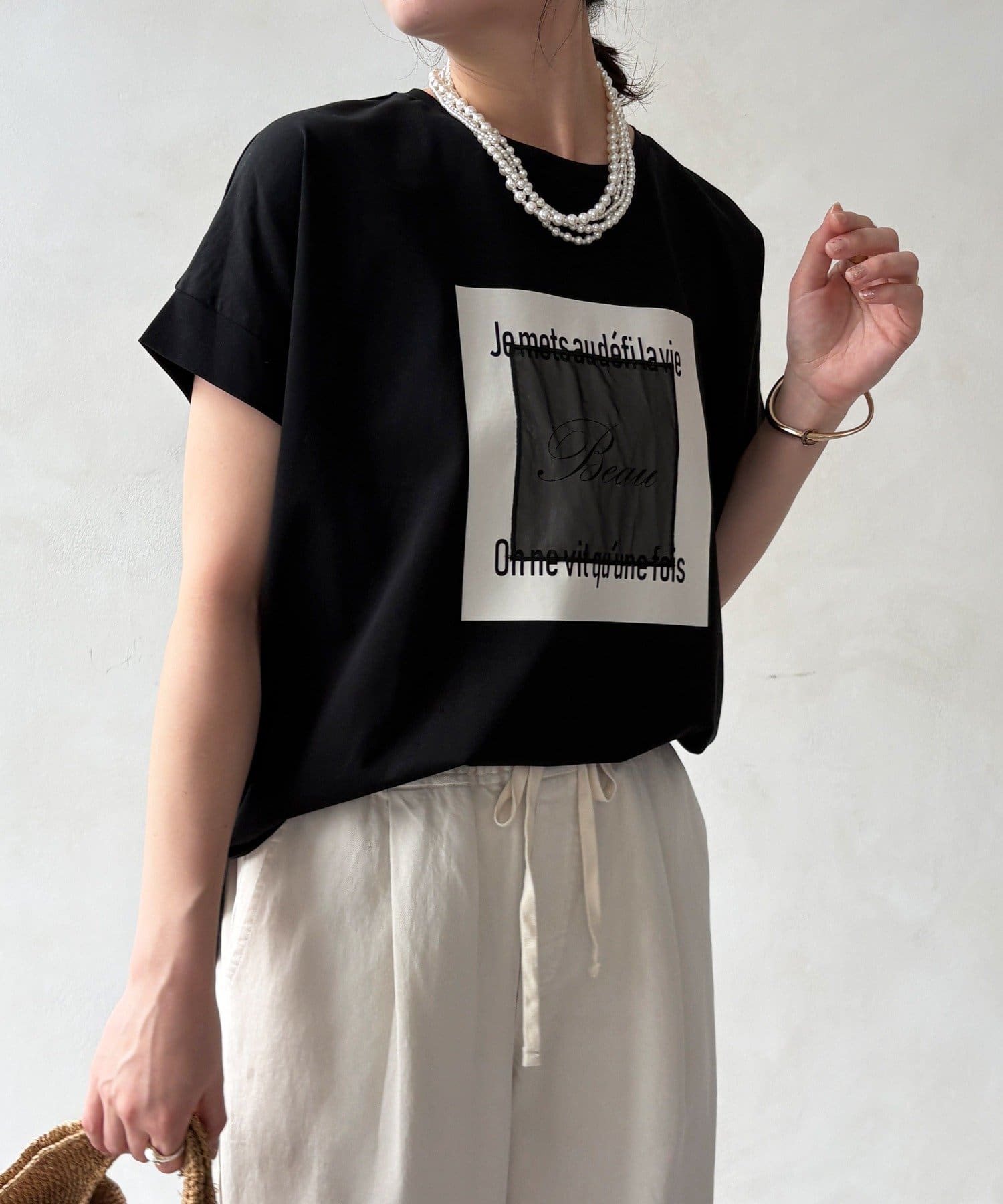 DOUDOU(ドゥドゥ) 【WEB限定】BeauオーガンジーロゴTEE