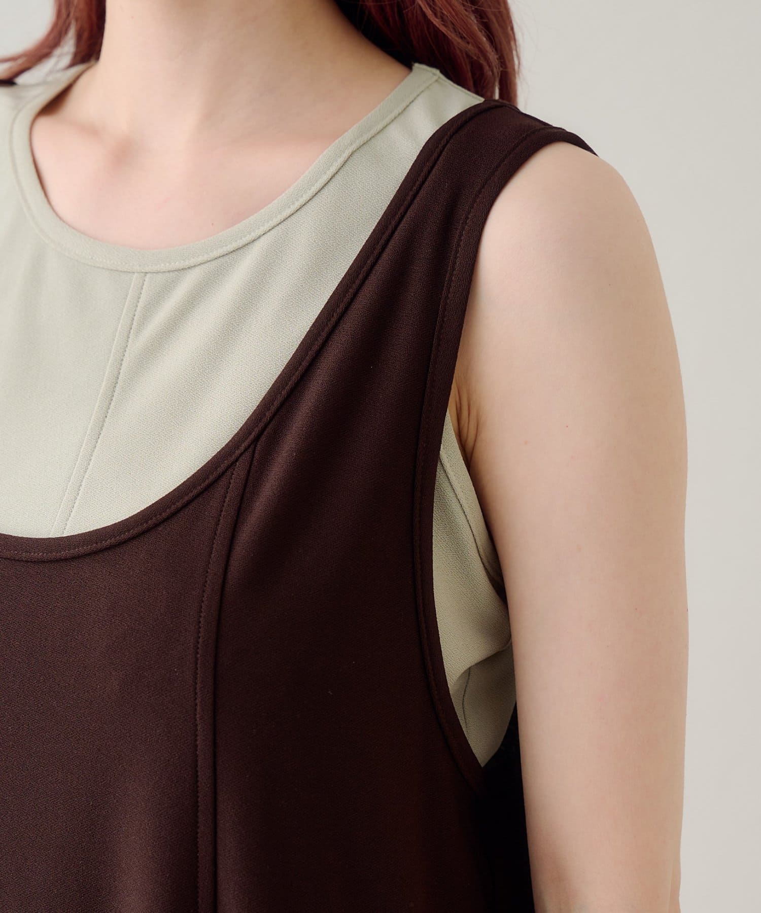 Kastane(カスタネ) 【4.2(木)0:00～4.4(土)23:59販売期間/EGUTHI企画/WEB限定/2サイズ展開/低身長サイズあり】カットワンピース&タンクSET