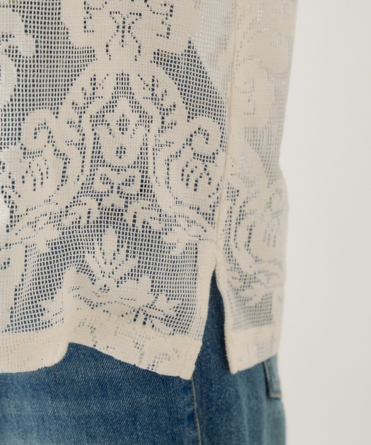 Kastane(カスタネ) 【4.2(木)0:00～4.4(土)23:59販売期間/EGUCHI企画/WEB限定】レース開襟半袖シャツ