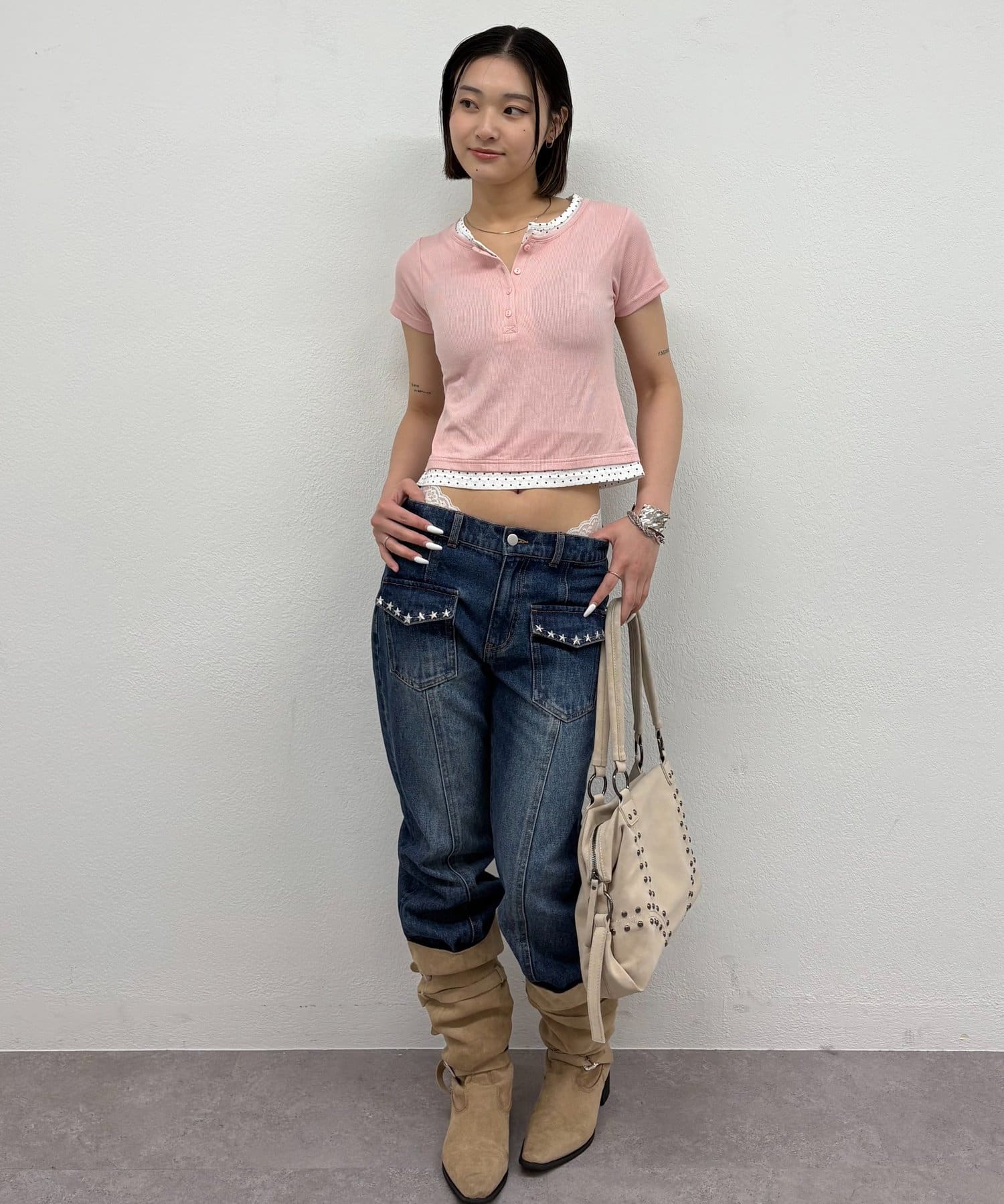WHO’S WHO gallery(フーズフーギャラリー) レイヤードヘンリーS/Sトップス