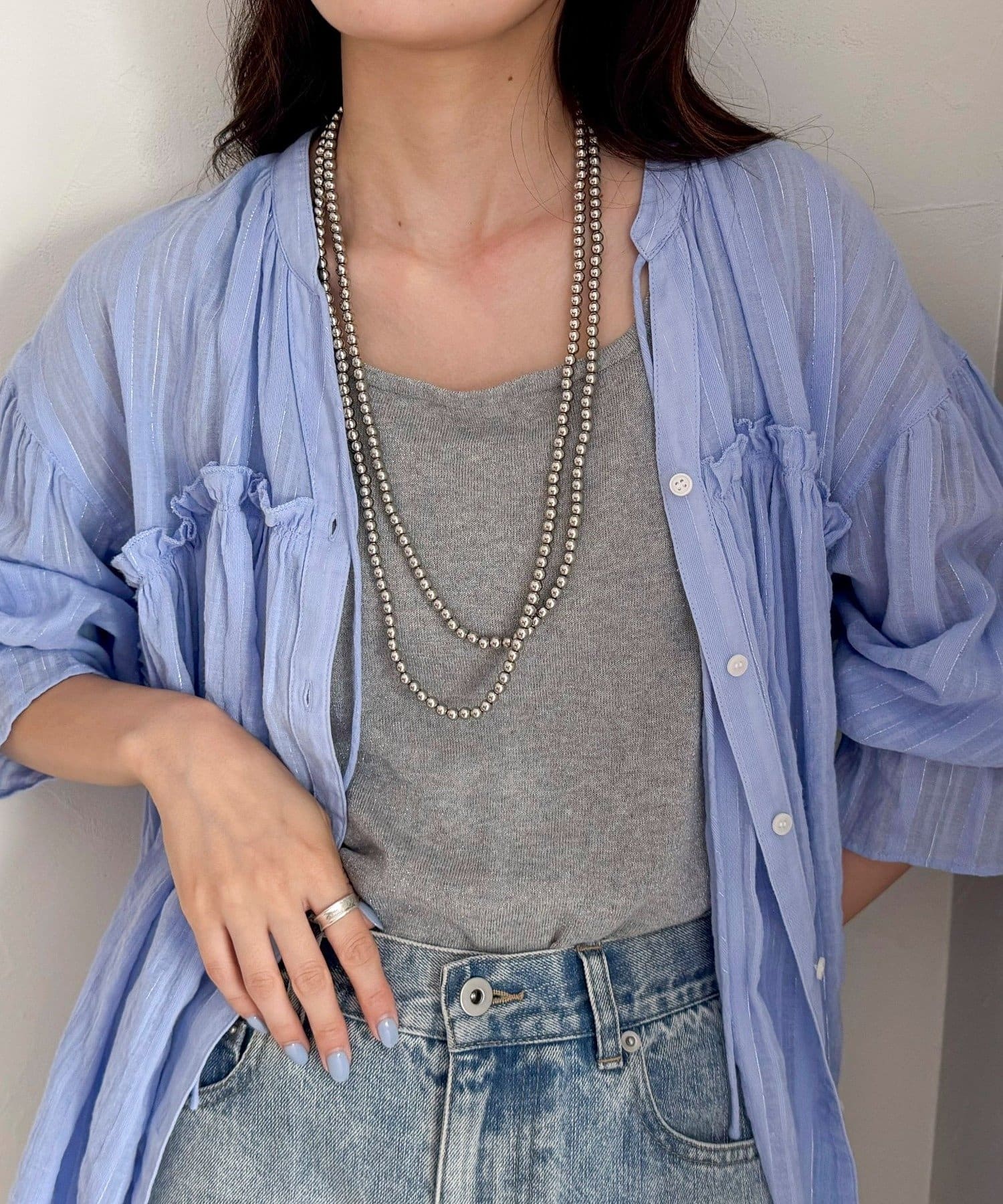 FREDY & GLOSTER(フレディ アンド グロスター) パール/メタルマルチロングネックレス