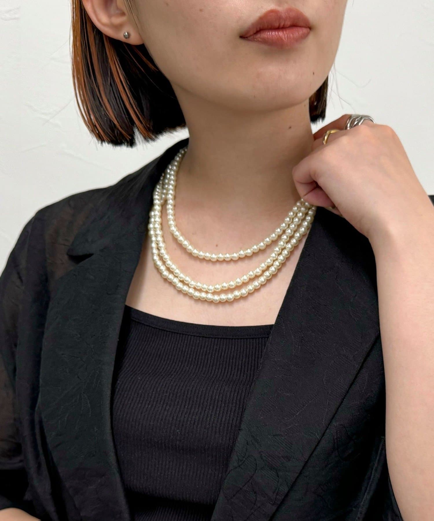 FREDY & GLOSTER(フレディ アンド グロスター) パール/メタルマルチロングネックレス