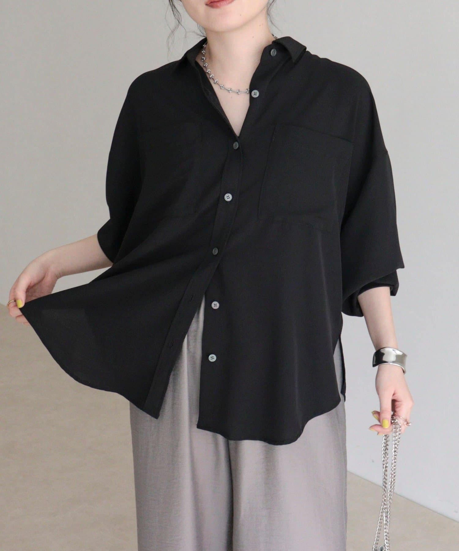 FREDY & GLOSTER(フレディ アンド グロスター) とろみカシュクールシャツ