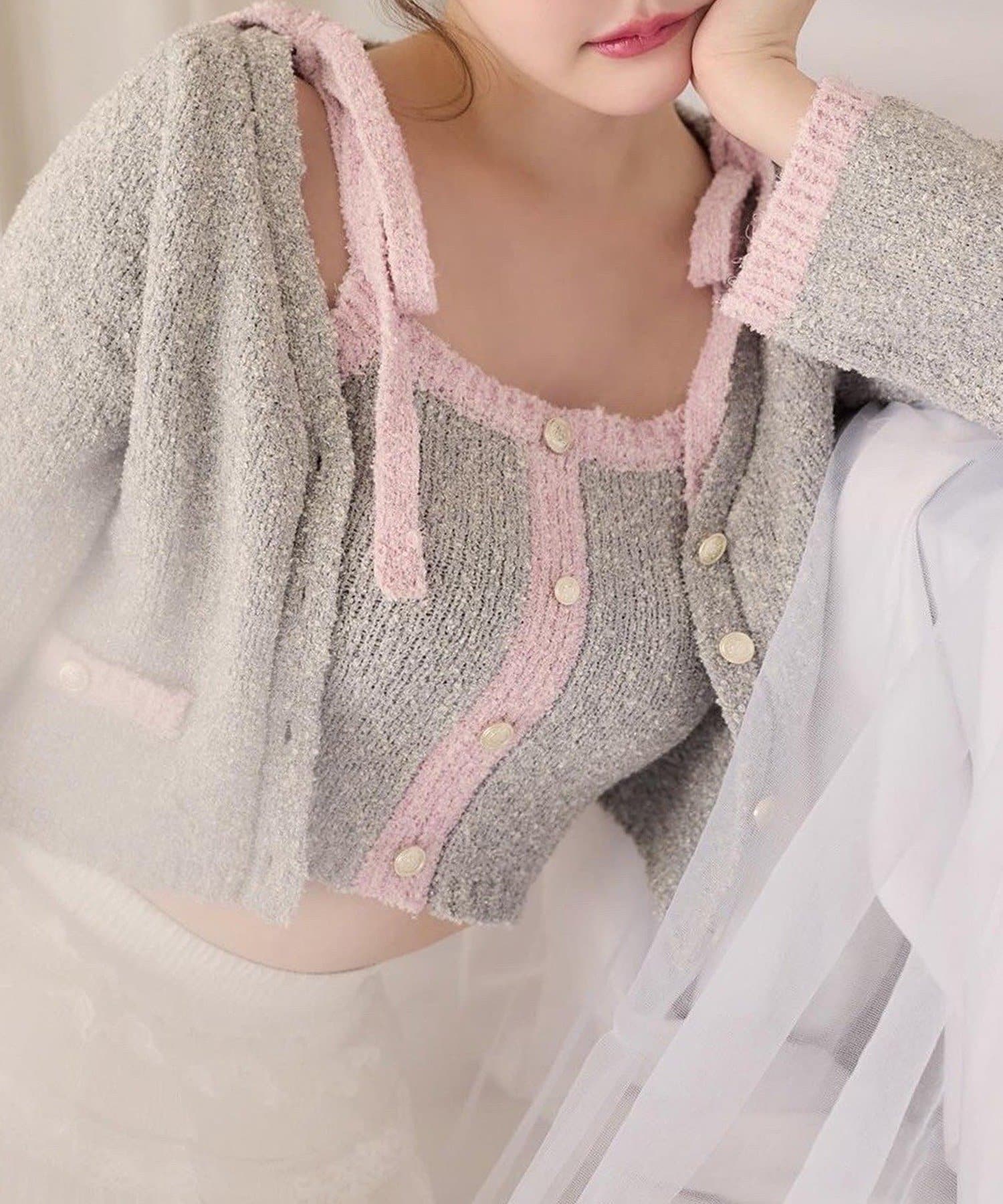 NICE CLAUP / OLIVE des OLIVE OUTLET(ナイスクラップ  / オリーブ デ オリーブ アウトレット) 【one after another】配色カーデ