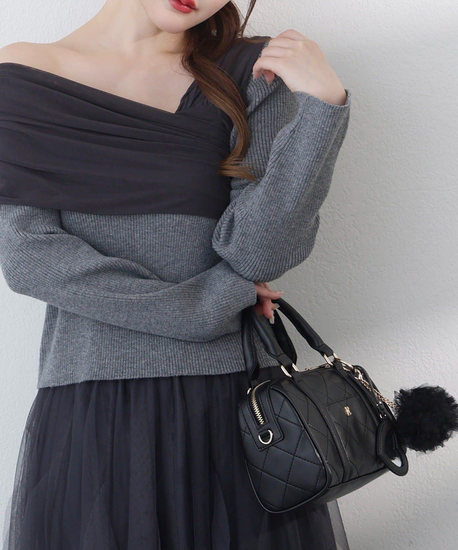 NICE CLAUP / OLIVE des OLIVE OUTLET(ナイスクラップ  / オリーブ デ オリーブ アウトレット) 【one after another】オフショルニット