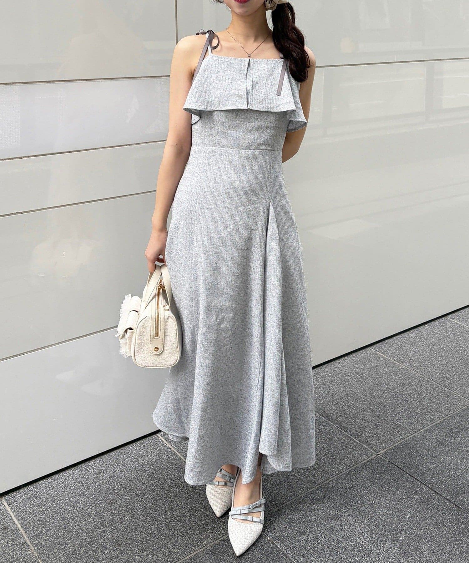 NICE CLAUP / OLIVE des OLIVE OUTLET(ナイスクラップ  / オリーブ デ オリーブ アウトレット) 【one after another】ツイードキャミワンピ