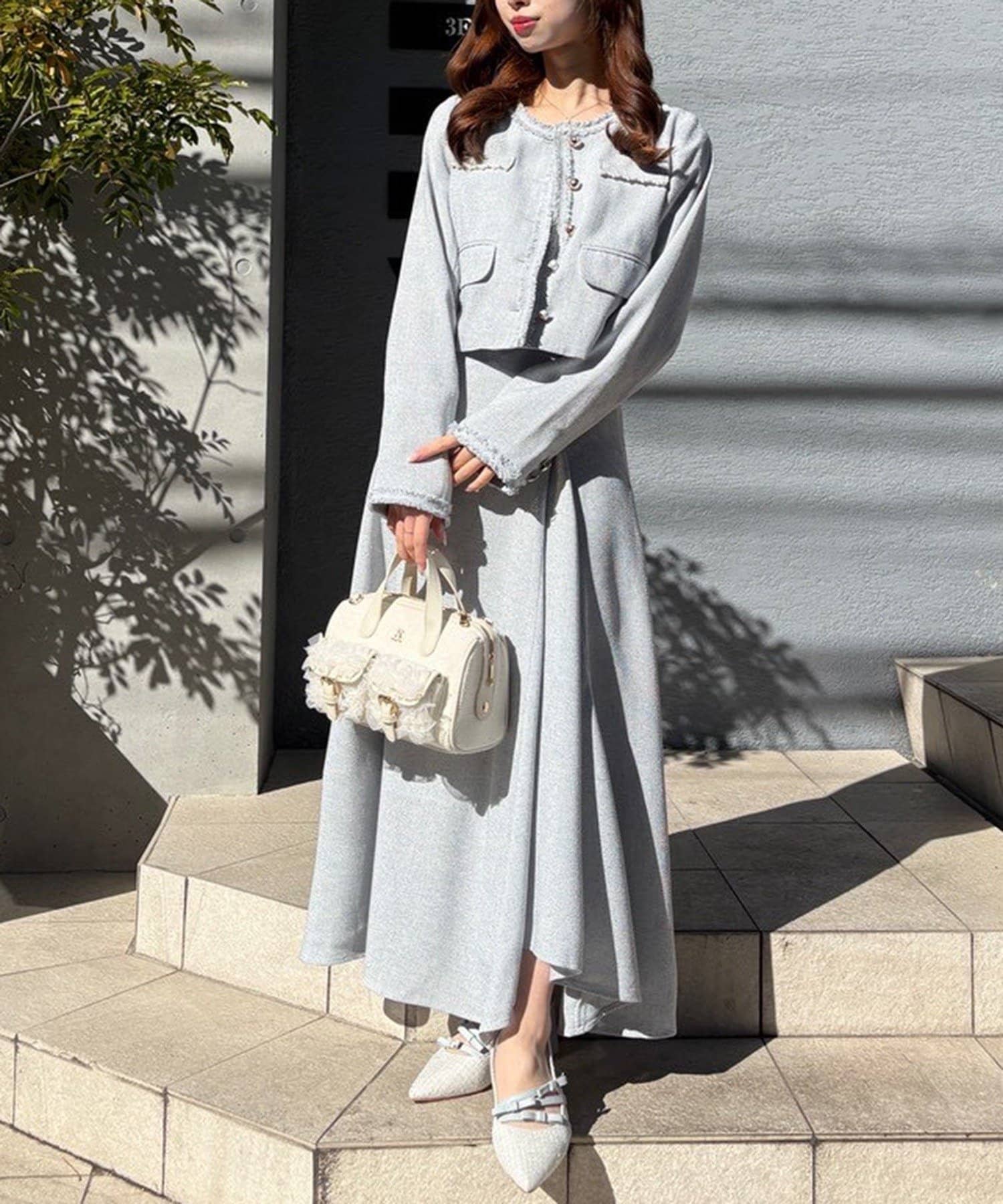 NICE CLAUP / OLIVE des OLIVE OUTLET(ナイスクラップ  / オリーブ デ オリーブ アウトレット) 【one after another】ツイードジャケット